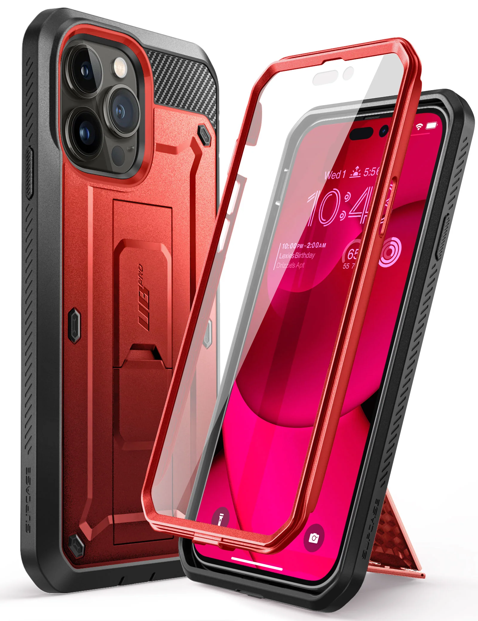 iPhone 14 Pro Max 6.7 inch Unicorn Beetle PRO Rugged Case-Metallic Red - Image 2