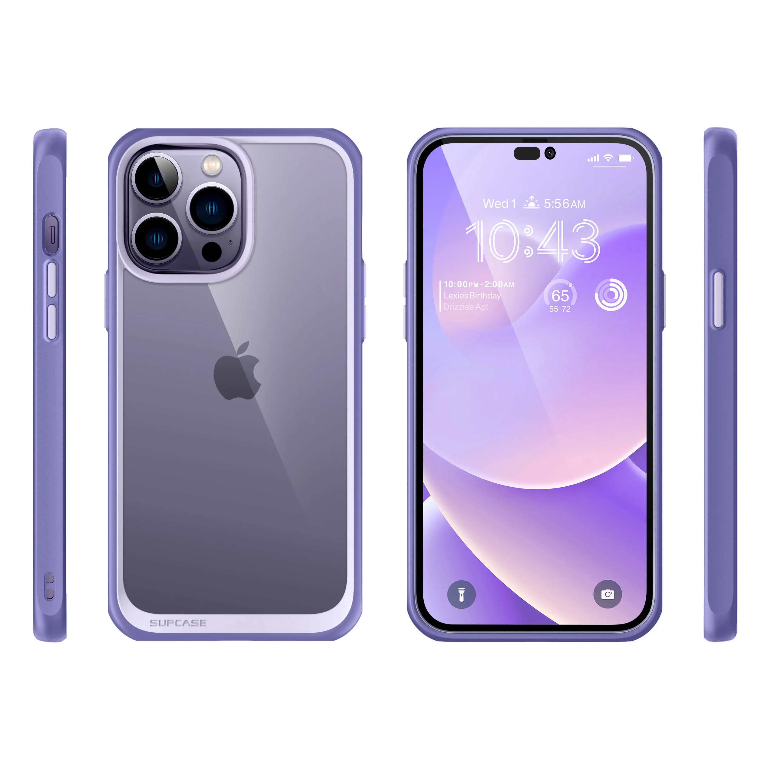 iPhone 14 Pro Max 6.7 inch Unicorn Beetle Style Slim Clear Case-Deep Purple - Image 11