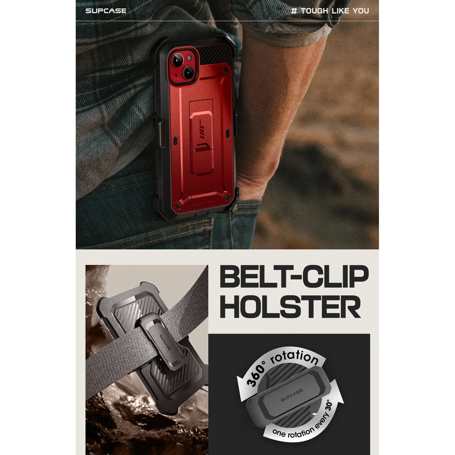 iPhone 15 6.1 inch Unicorn Beetle PRO Rugged Case-Metallic Red - Image 6