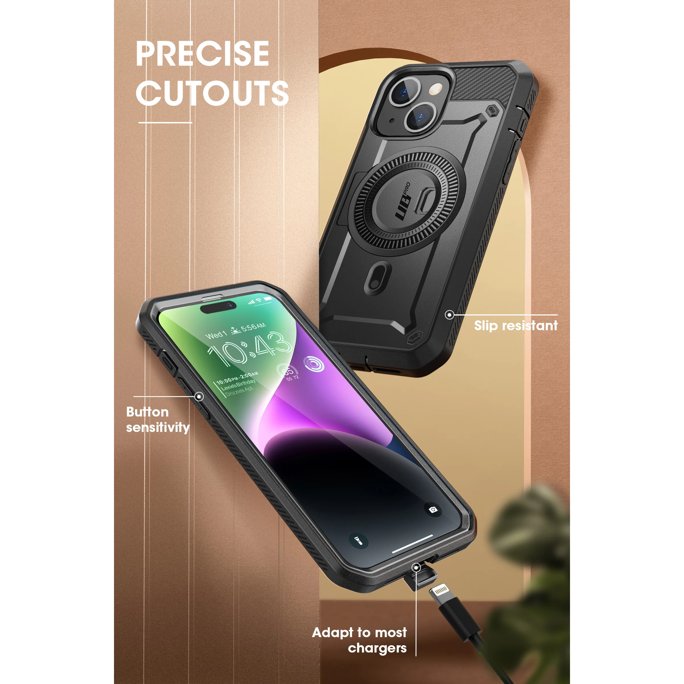 iPhone 15 Plus 6.7 inch Unicorn Beetle PRO MAG Rugged MagSafe Case-Gun Metal - Image 7