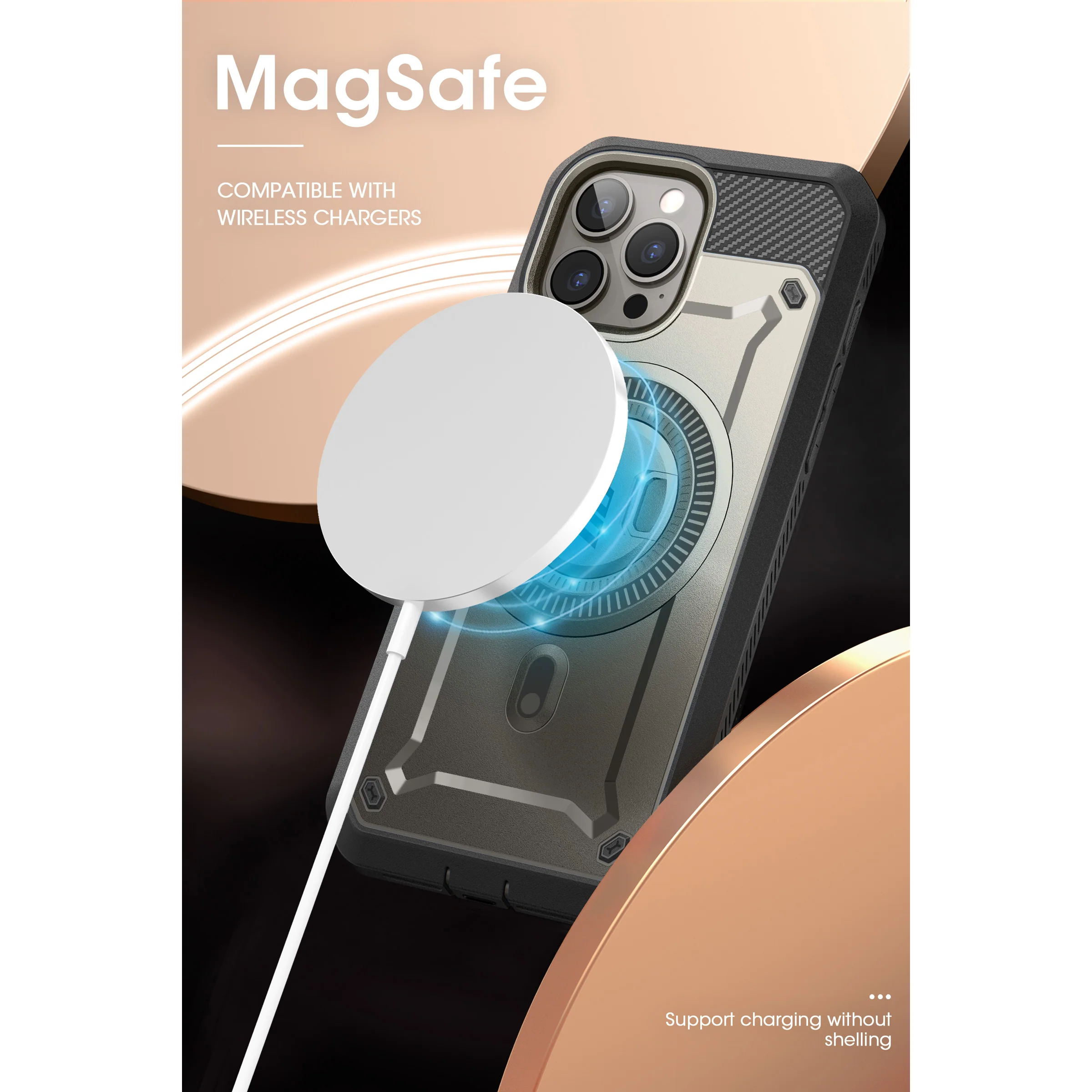 iPhone 15 Pro 6.1 inch Unicorn Beetle PRO MAG Rugged MagSafe Case-Titan Gray - Image 3