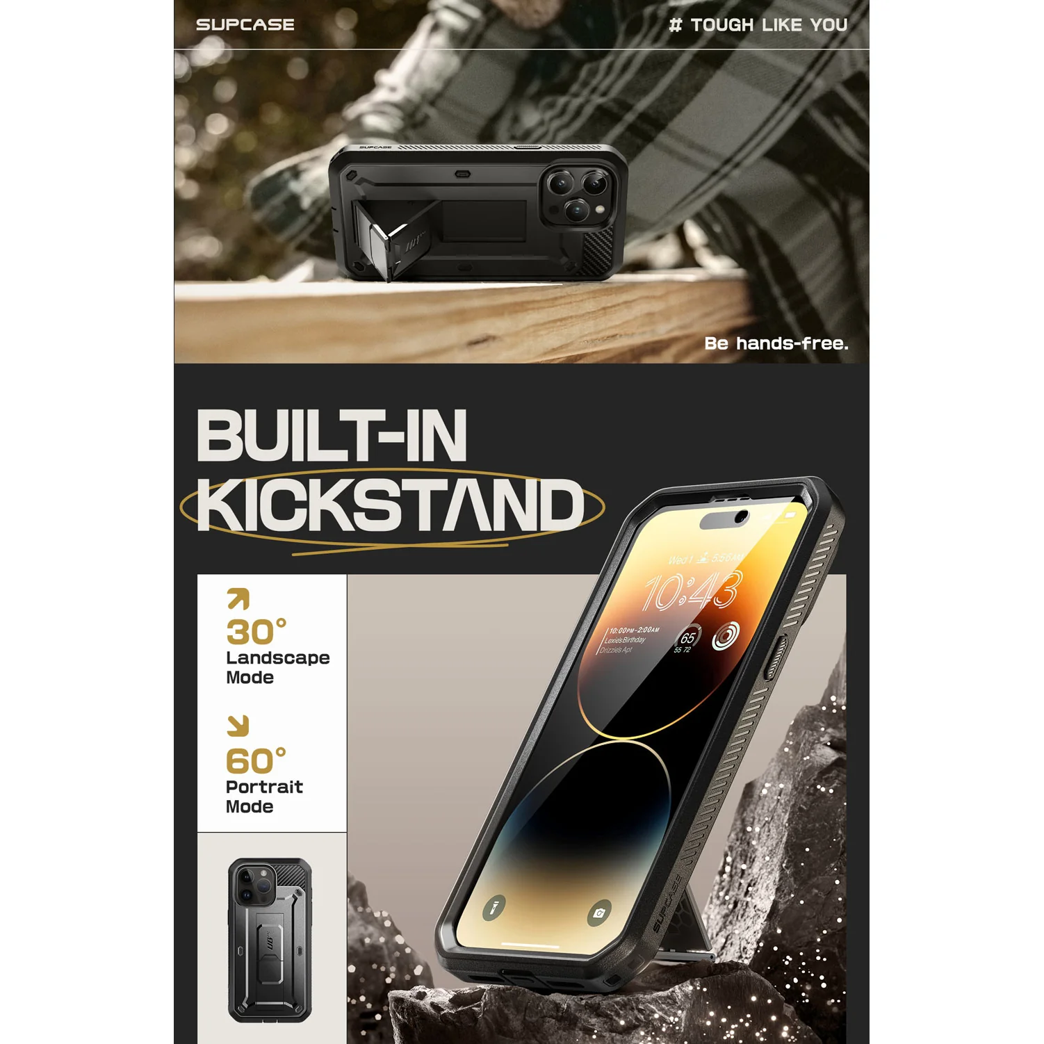 iPhone 15 Pro 6.1 inch Unicorn Beetle Pro Rugged Case-Black - Image 4