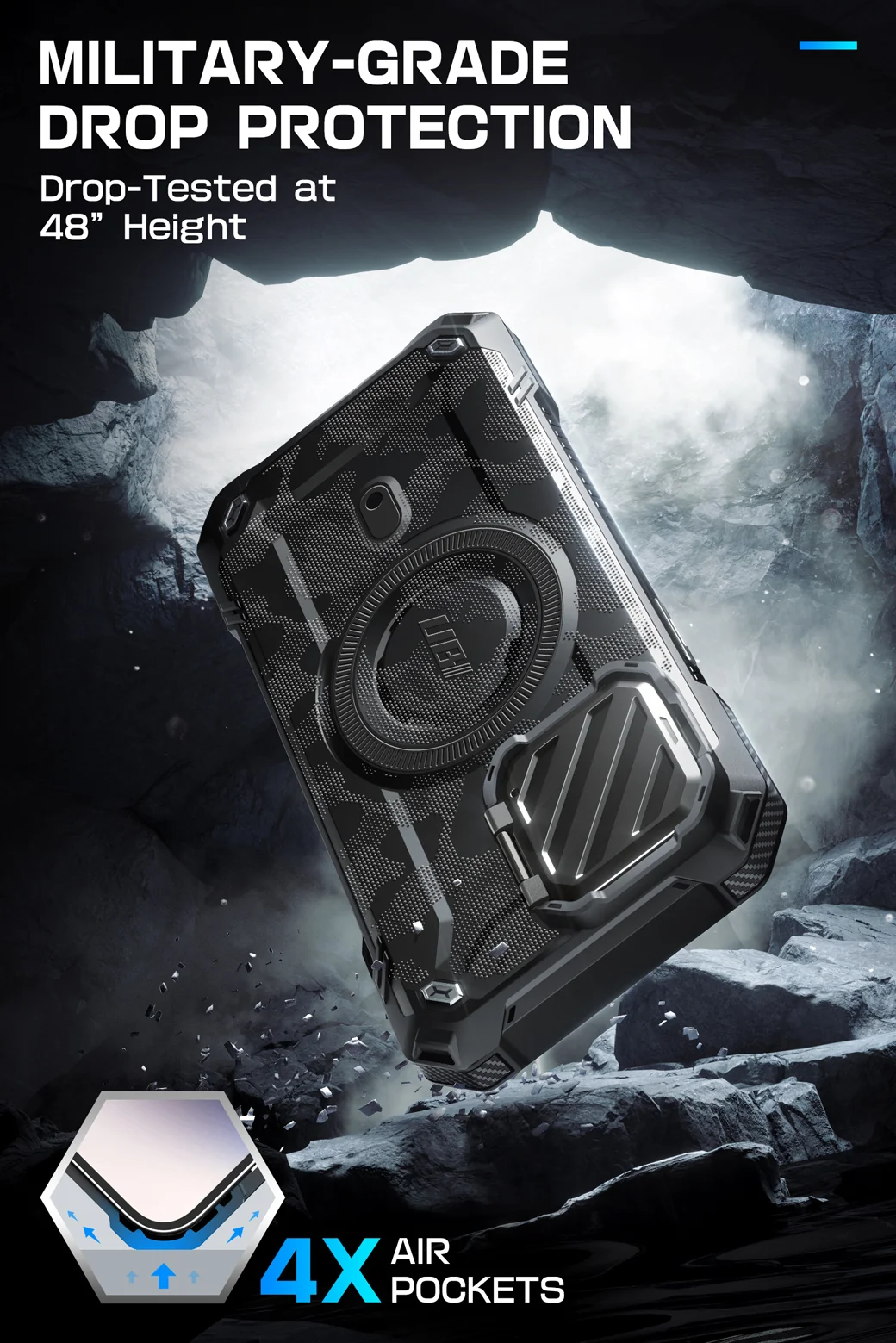 iPhone 15 Pro Max 6.7 inch Unicorn Beetle MAG XT MagSafe Case- Black Camo - Image 6