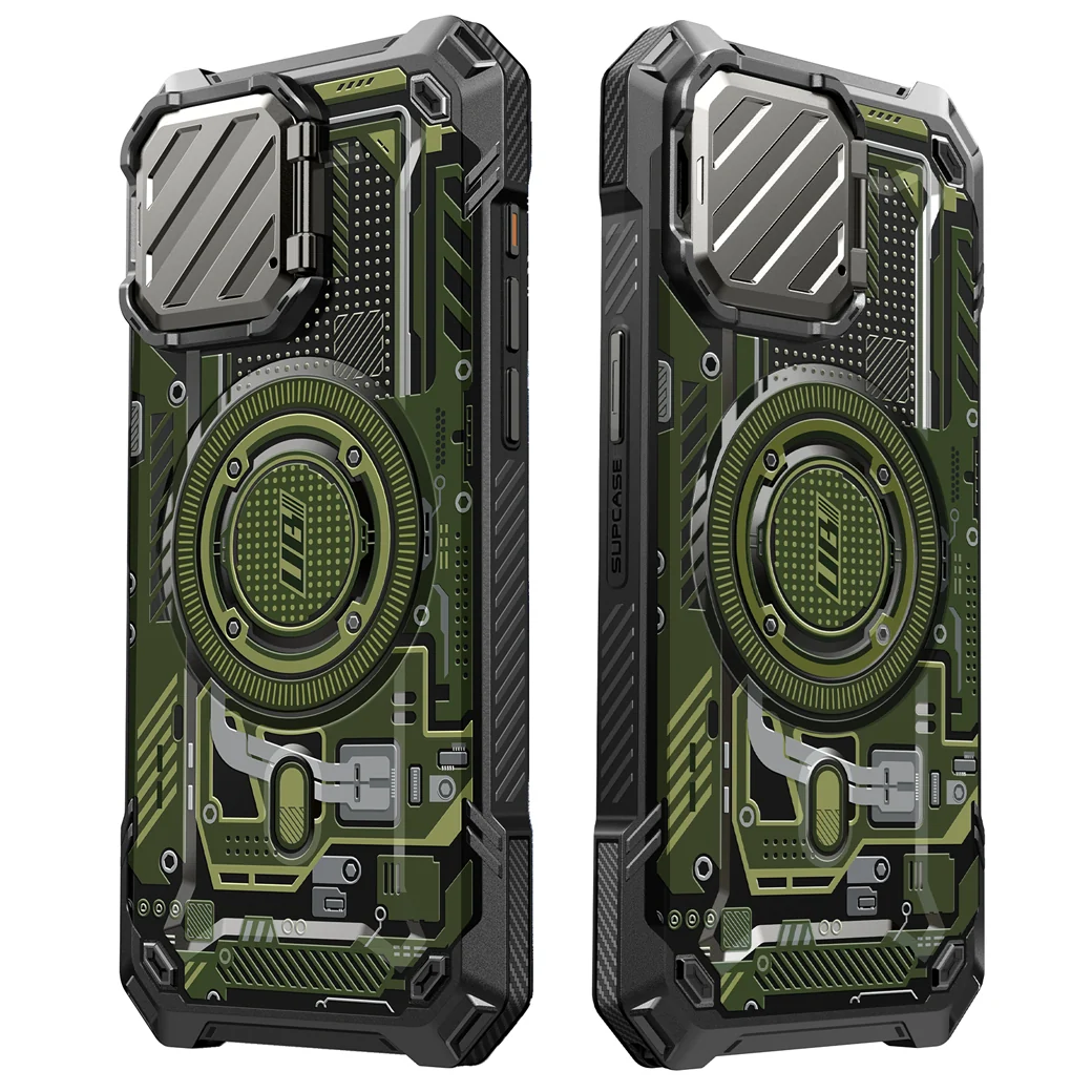 iPhone 15 Pro Max 6.7 inch Unicorn Beetle MAG XT MagSafe Case- Green Circuit - Image 7
