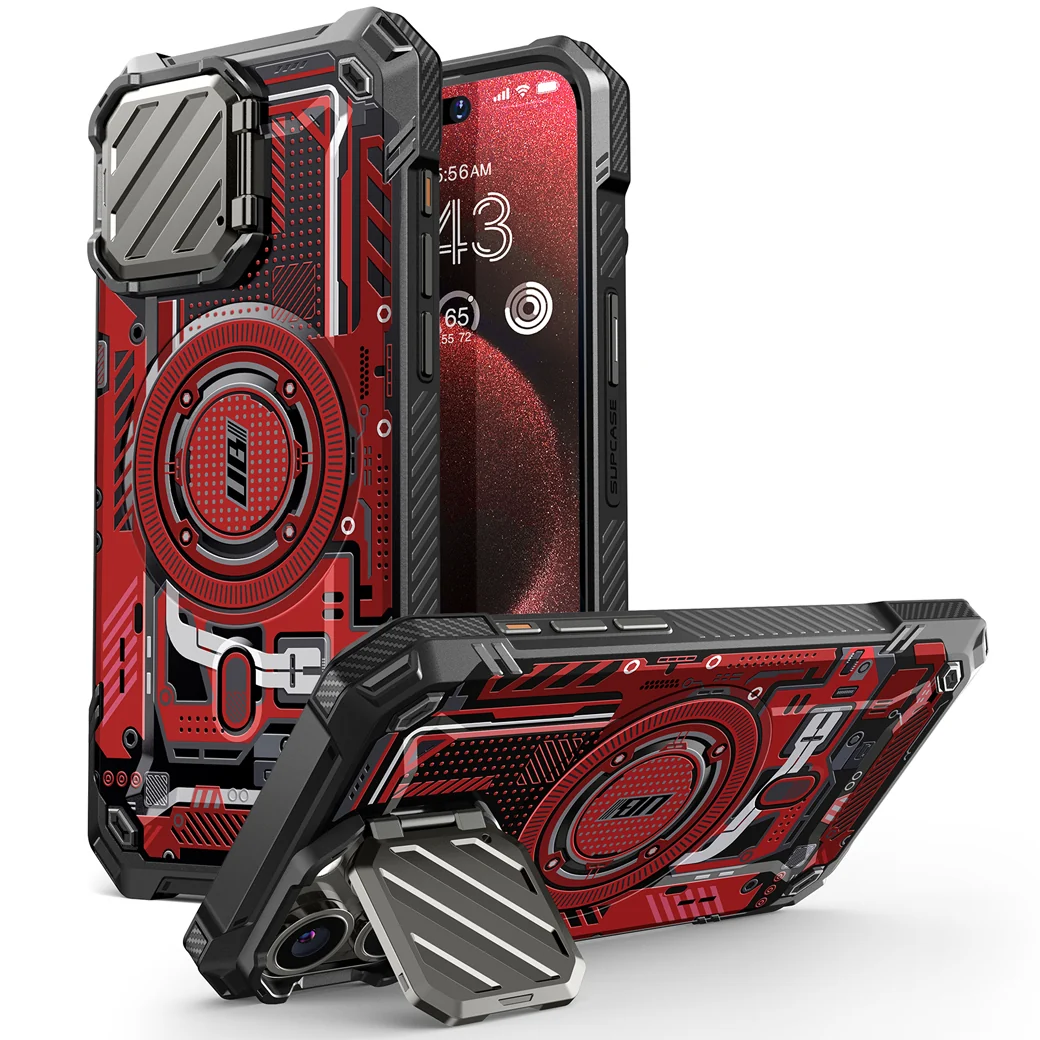 iPhone 15 Pro Max 6.7 inch Unicorn Beetle MAG XT MagSafe Case- Red Circuit - Image 2