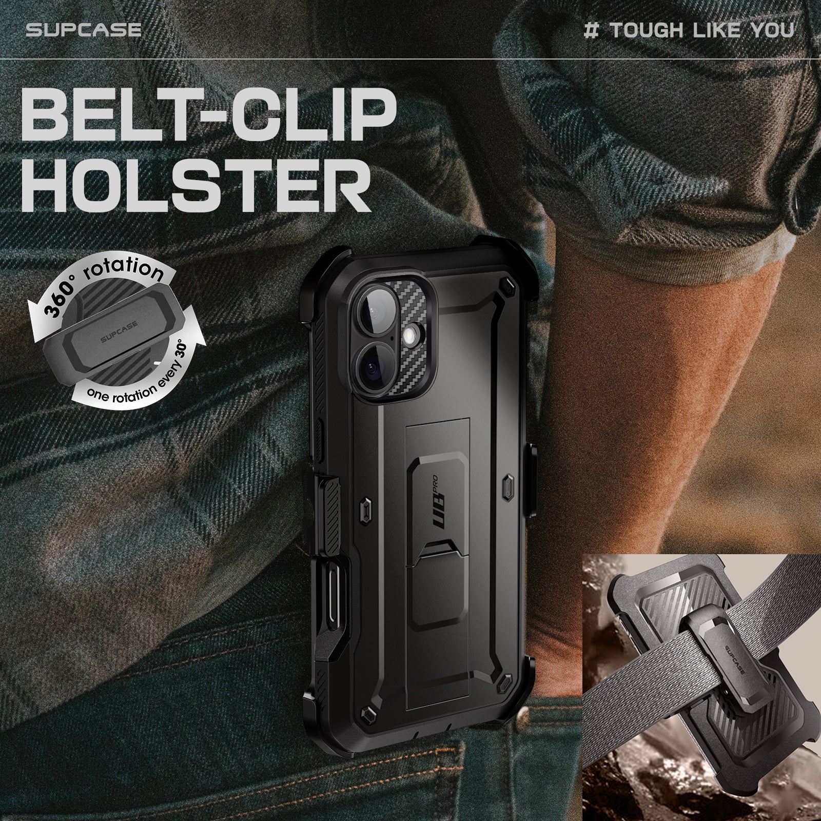 OPEN BOX | iPhone 16 6.1 inch Unicorn Beetle PRO Rugged Case - Black - Image 7