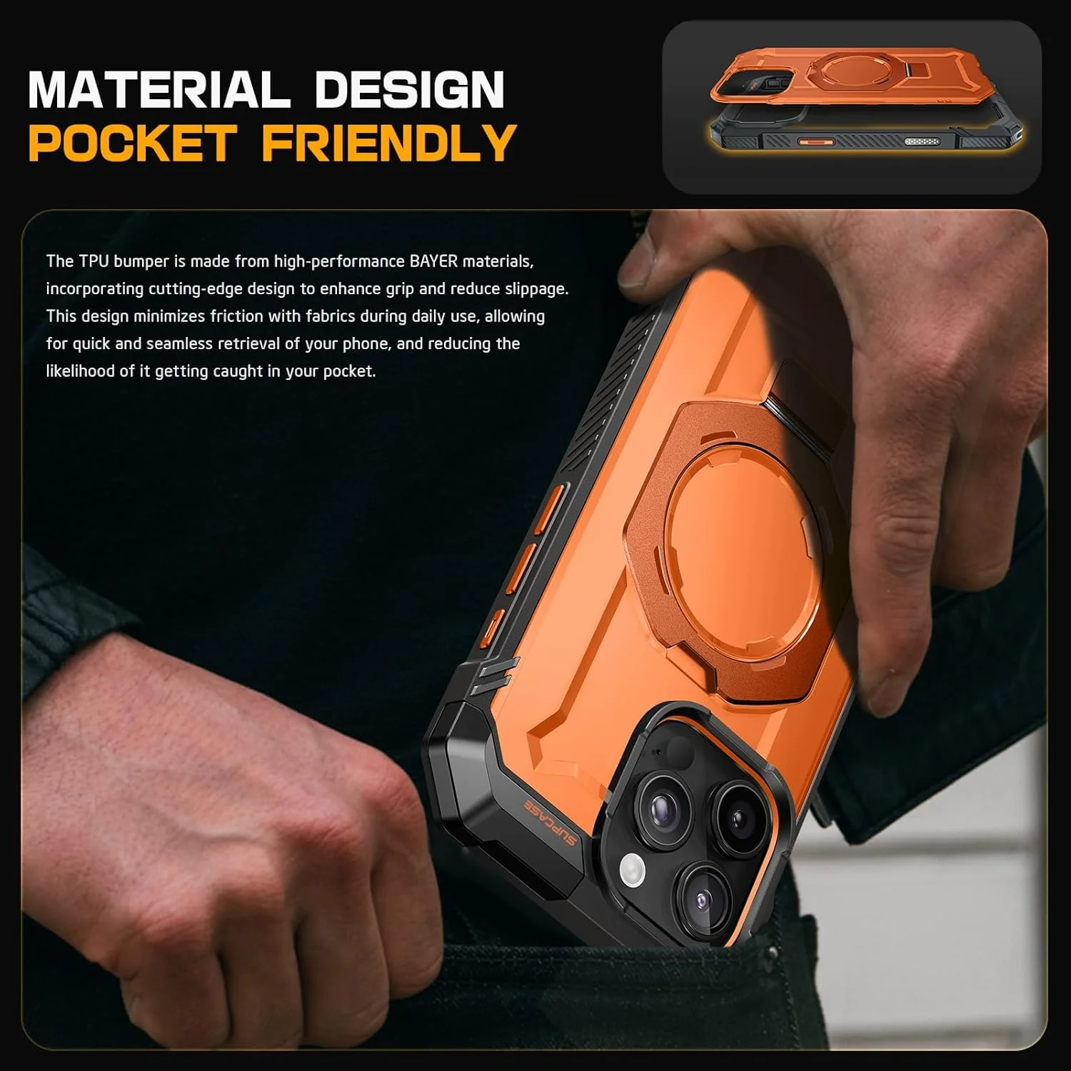 iPhone 16 Pro 6.3 inch UB Grip MagSafe Camera Control Button Phone Case-Magma - Image 8