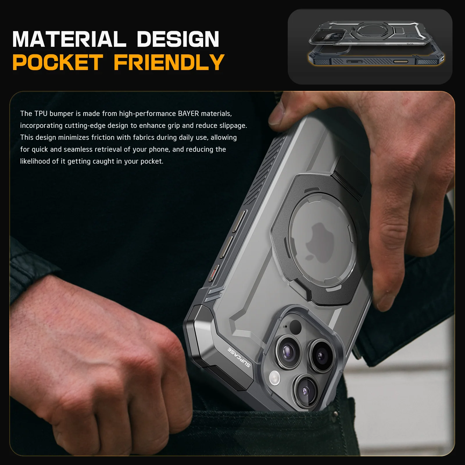 iPhone 16 Pro 6.3 inch UB Grip MagSafe Camera Control Button Phone Case-Gray - Image 8