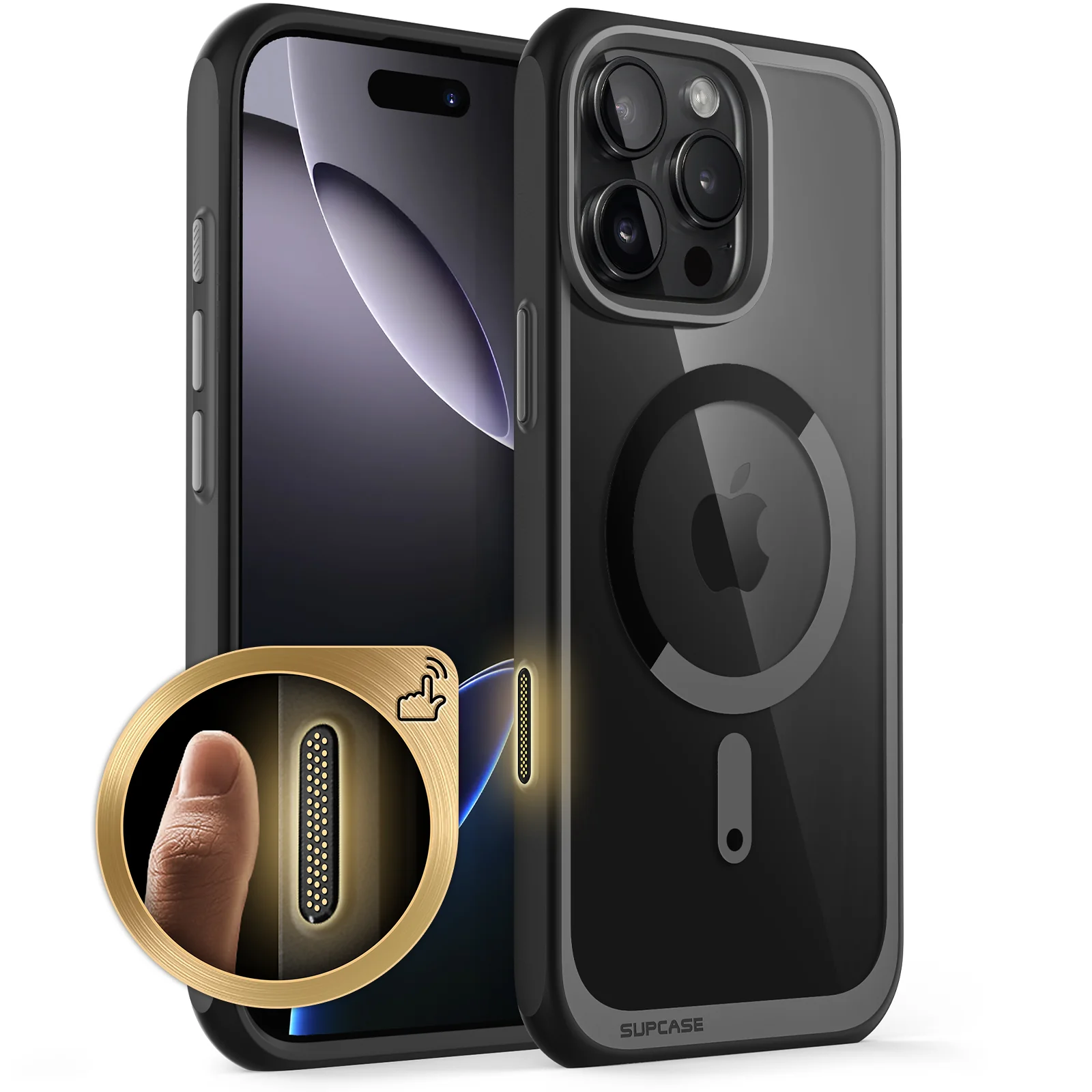 iPhone 16 Pro 6.3 inch Unicorn Beetle MAG Slim Clear MagSafe Camera Control Button Case(open box)-Black - Image 2