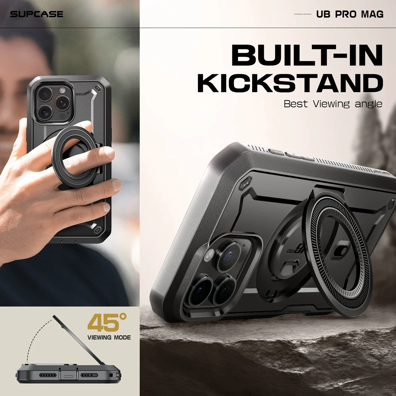 iPhone 16 Pro 6.3 inch Unicorn Beetle PRO MAG Rugged MagSafe Case(open box)-Gun Metal - Image 6