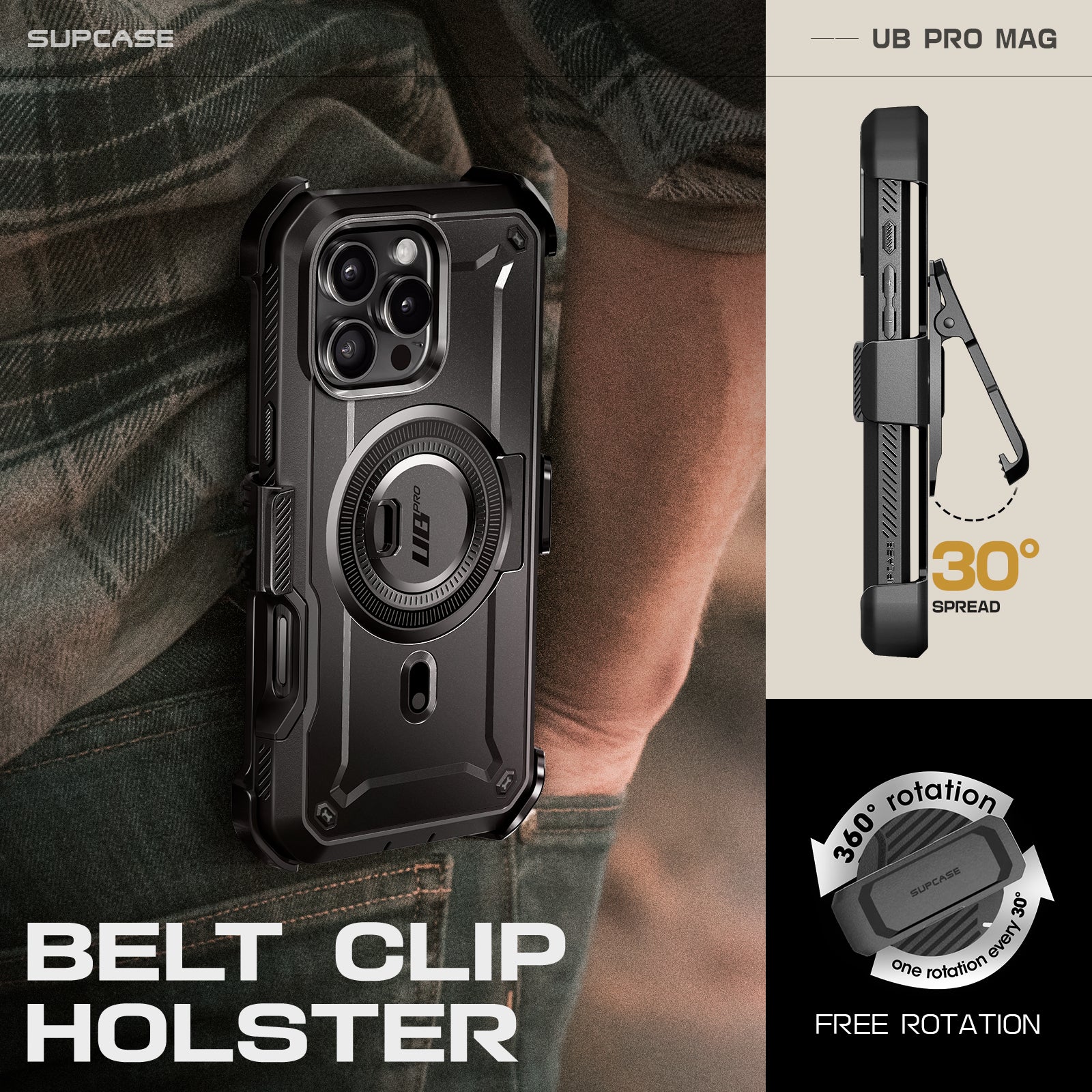 iPhone 16 Pro 6.3 inch Unicorn Beetle PRO MAG Rugged MagSafe Case(open box)-Gun Metal - Image 8