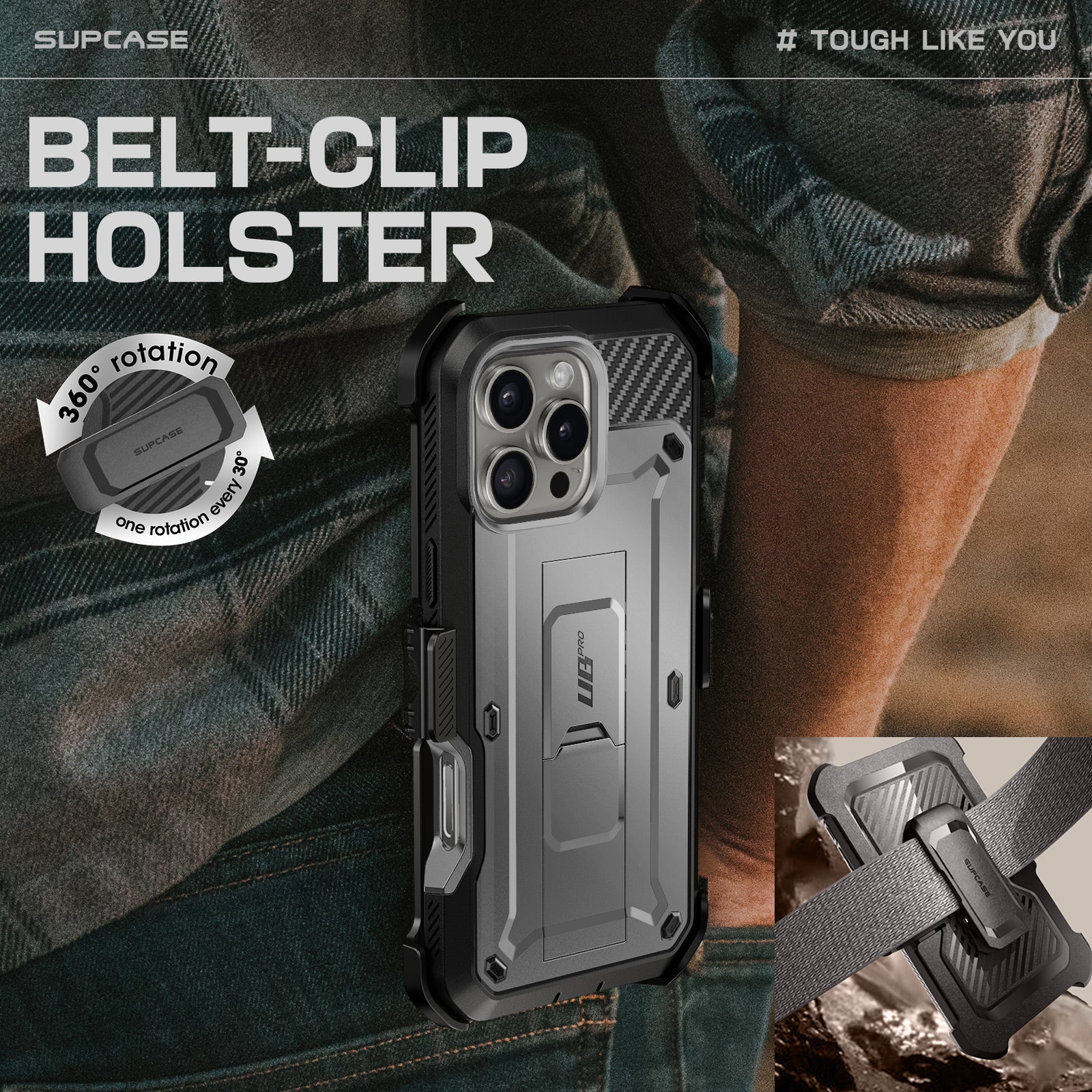 iPhone 16 Pro Max 6.9 inch Unicorn Beetle PRO Rugged Case-Titan Gray - Image 6
