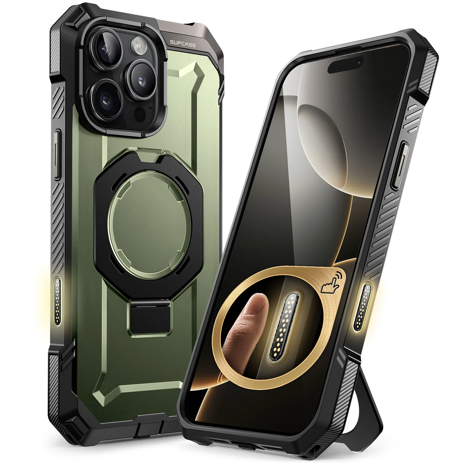 iPhone 16 Pro Max 6.9 inch UB Grip MagSafe Camera Control Button Phone Case-Dark Green - Image 3