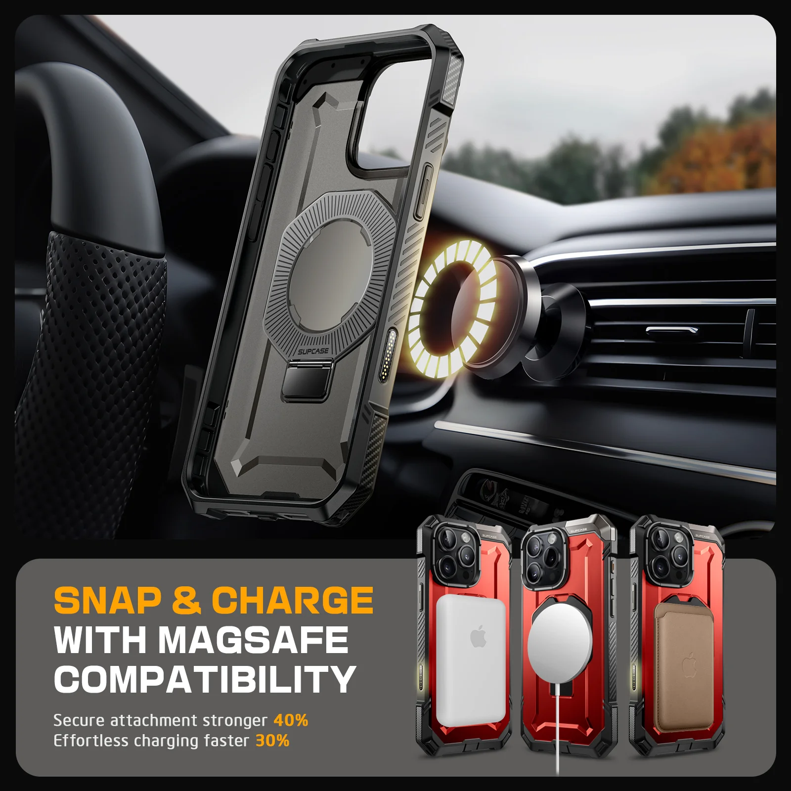iPhone 16 Pro Max 6.9 inch UB Grip MagSafe Camera Control Button Phone Case-Metallic Red - Image 10