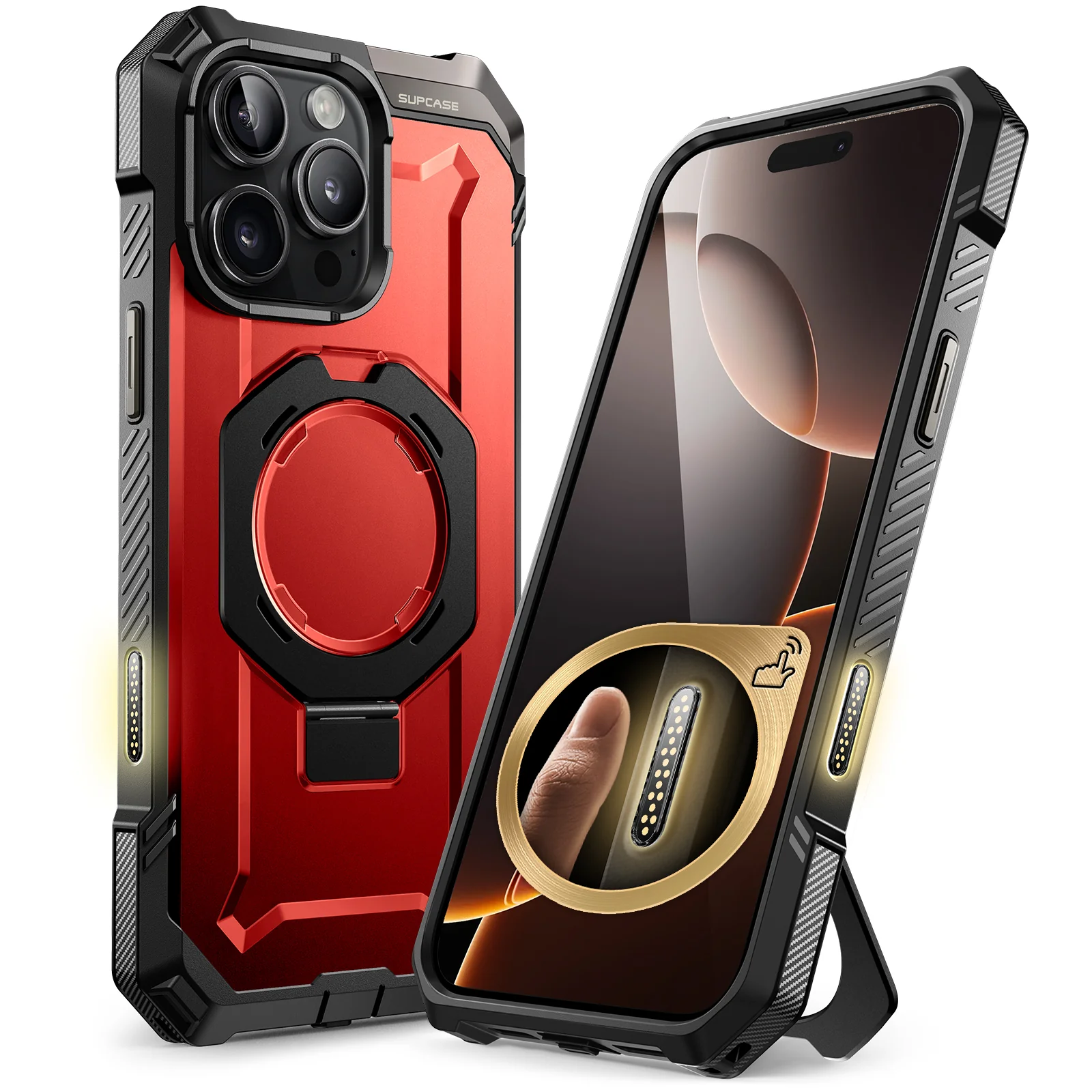 iPhone 16 Pro Max 6.9 inch UB Grip MagSafe Camera Control Button Phone Case-Metallic Red - Image 2