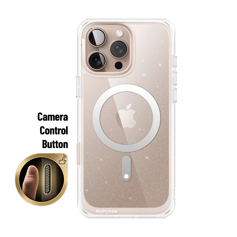 iPhone 16 Pro Max 6.9 inch Unicorn Beetle MAG Slim Clear MagSafe Camera Control Button Case(open box)-Glitter Pink