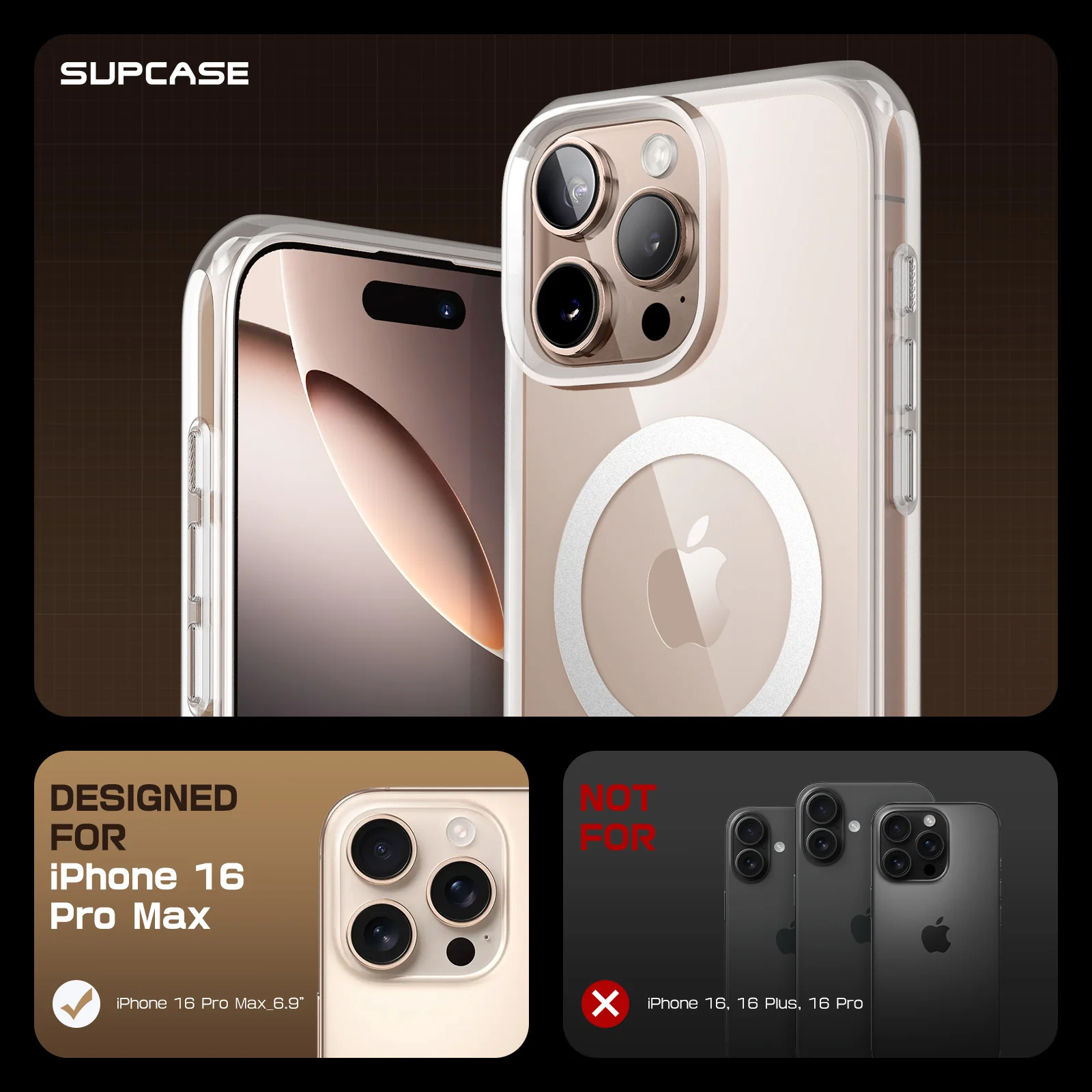 iPhone 16 Pro Max 6.9 inch Unicorn Beetle MAG Slim Clear MagSafe Camera Control Button Case-Clear - Image 3