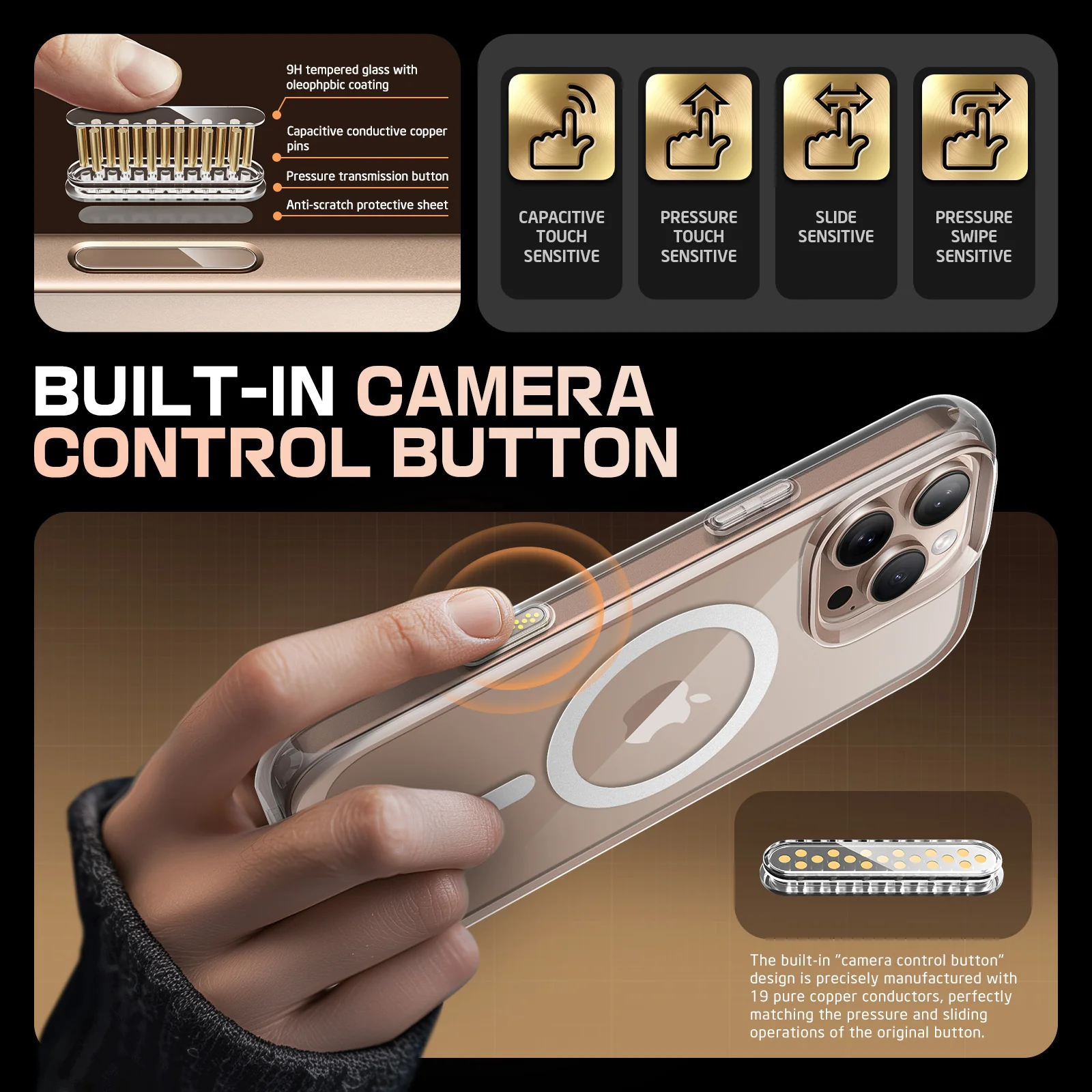 iPhone 16 Pro Max 6.9 inch Unicorn Beetle MAG Slim Clear MagSafe Camera Control Button Case-Clear - Image 4