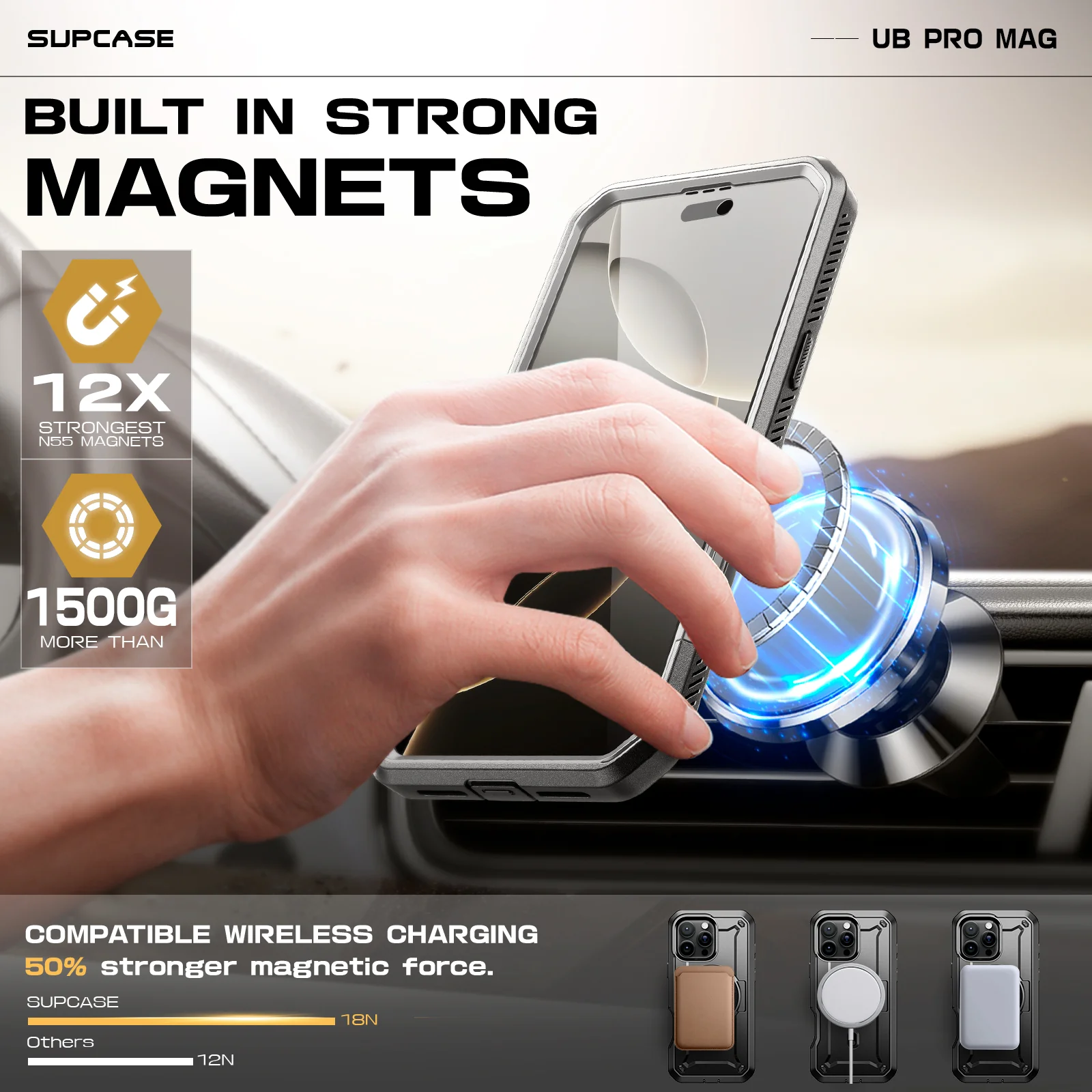 iPhone 16 Pro Max 6.9 inch Unicorn Beetle PRO MAG Rugged MagSafe Case(open box)-Titan Gray - Image 6