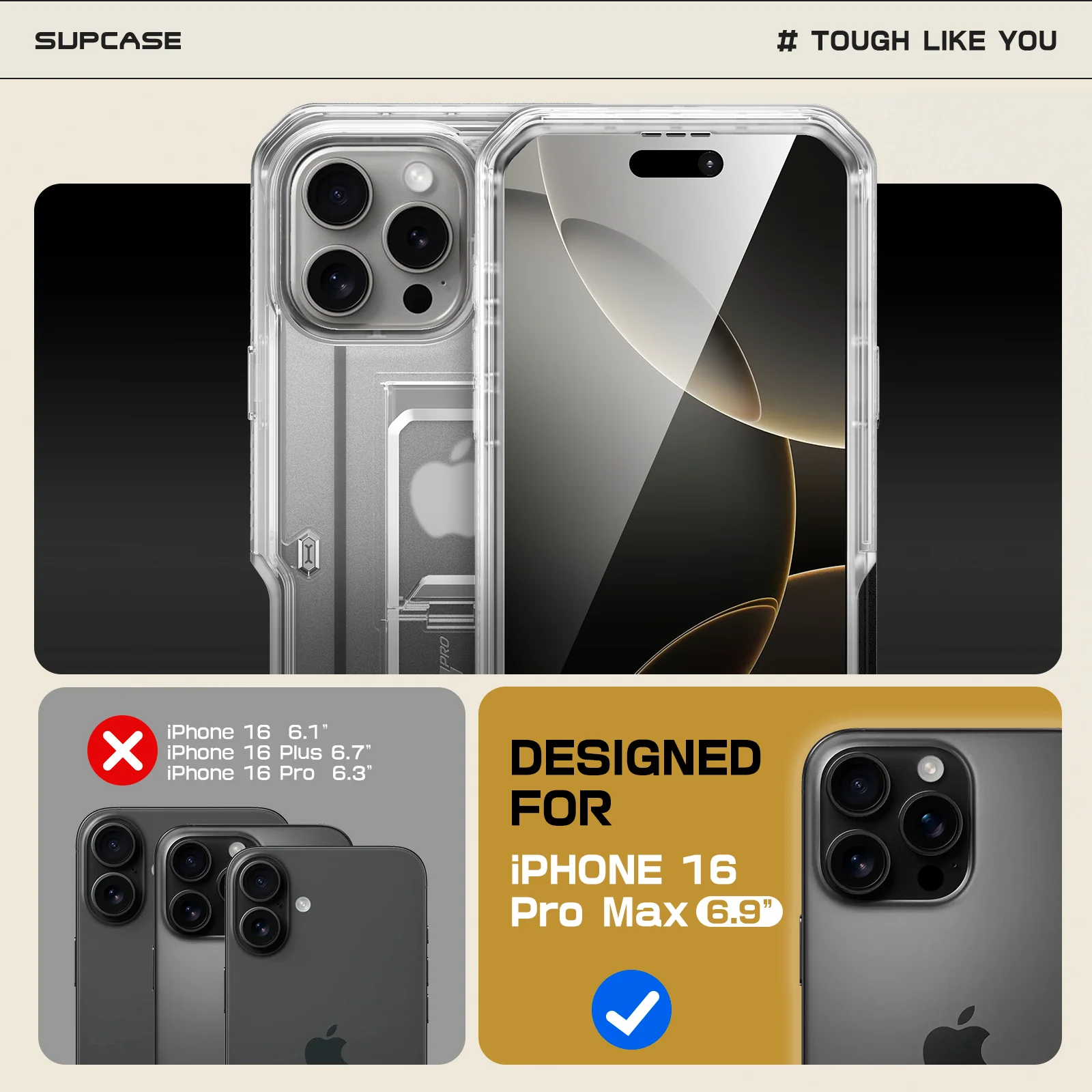 iPhone 16 Pro Max 6.9 inch Unicorn Beetle PRO Rugged Case-Clear - Image 9