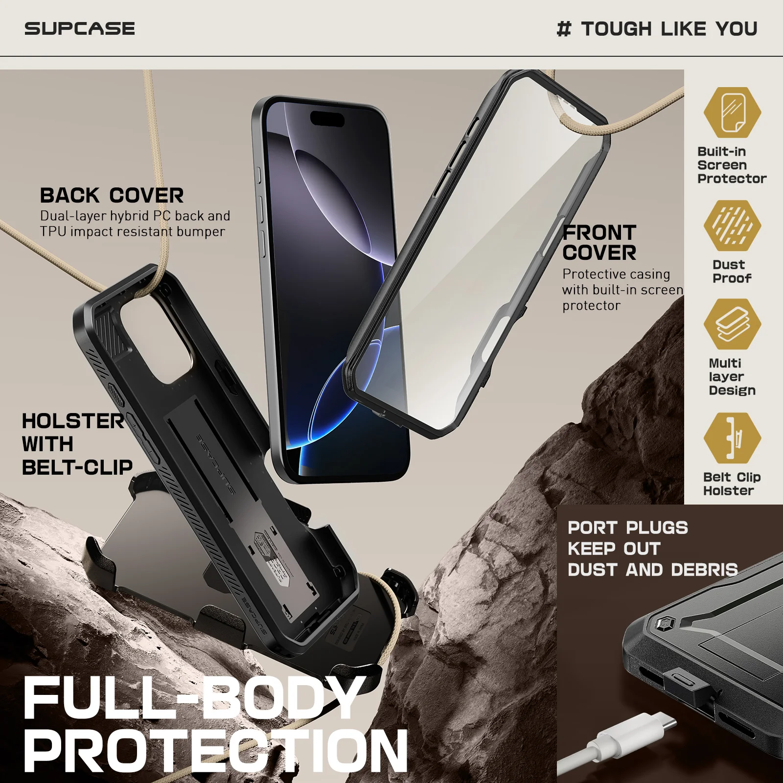 iPhone 16 Pro Max 6.9 inch Unicorn Beetle PRO Rugged Case-Black - Image 5