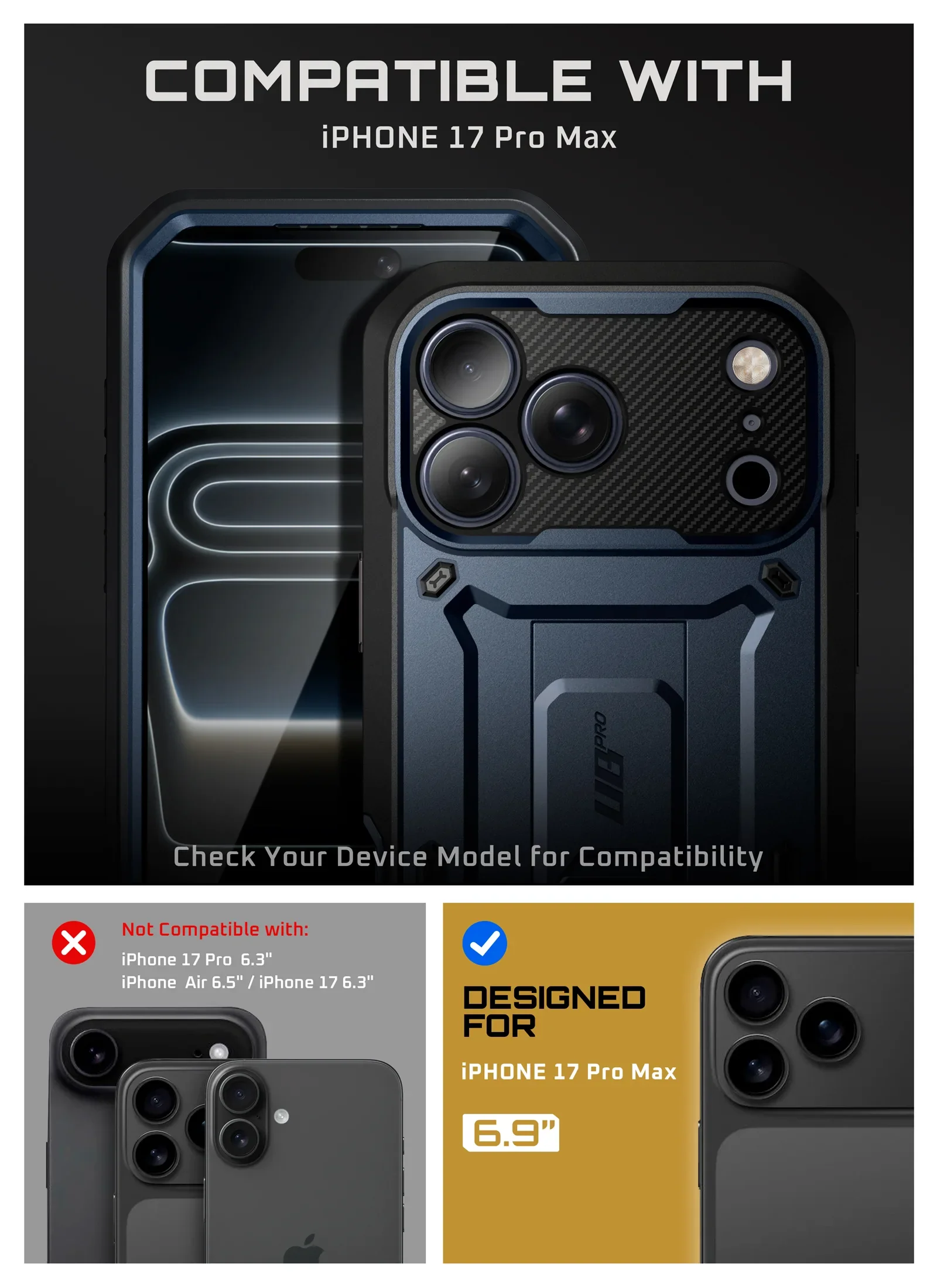 OPEN BOX | UB PRO Series iPhone 17 Pro Max Camera Control Button Phone Case - Azure - Image 6