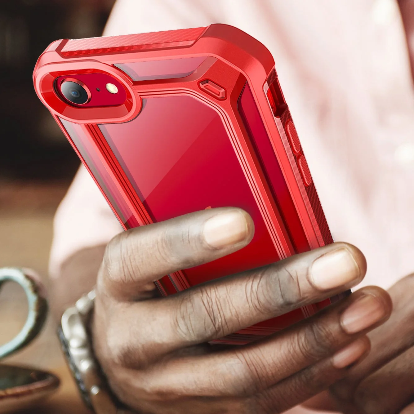 iPhone 7 / 8 Unicorn Beetle Exo Clear Case-Red - Image 8