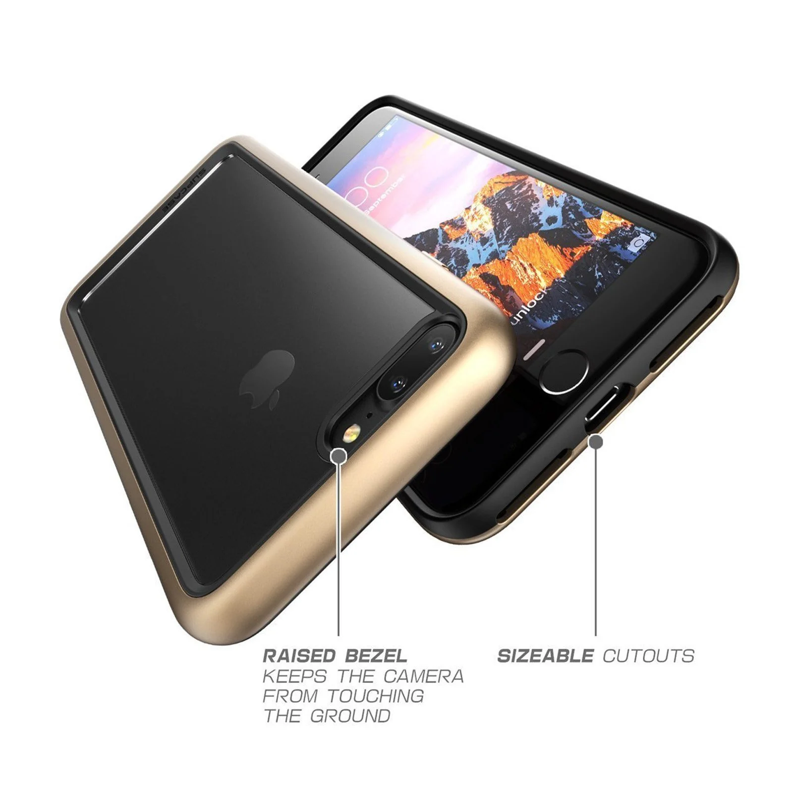 iPhone 8 Plus Unicorn Beetle Style Slim Clear Case-Gold - Image 7