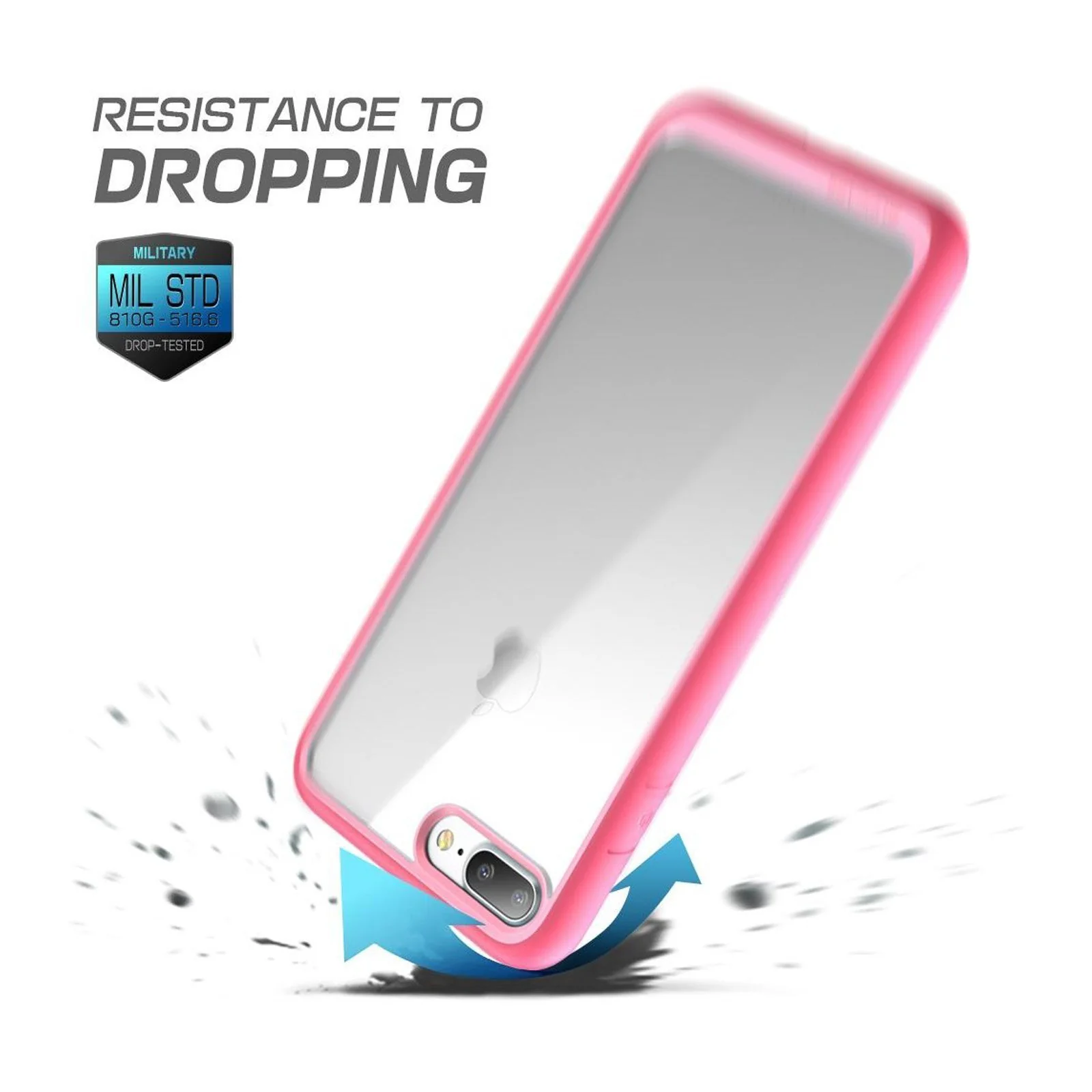 iPhone 8 Plus Unicorn Beetle Style Slim Clear Case-Pink - Image 5