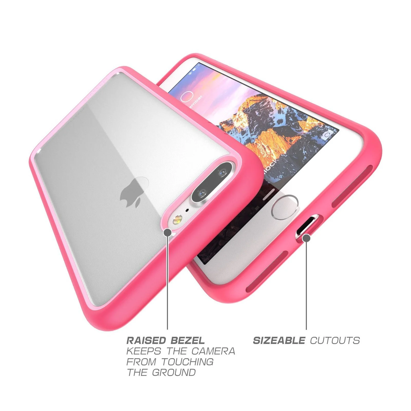 iPhone 8 Plus Unicorn Beetle Style Slim Clear Case-Pink - Image 7