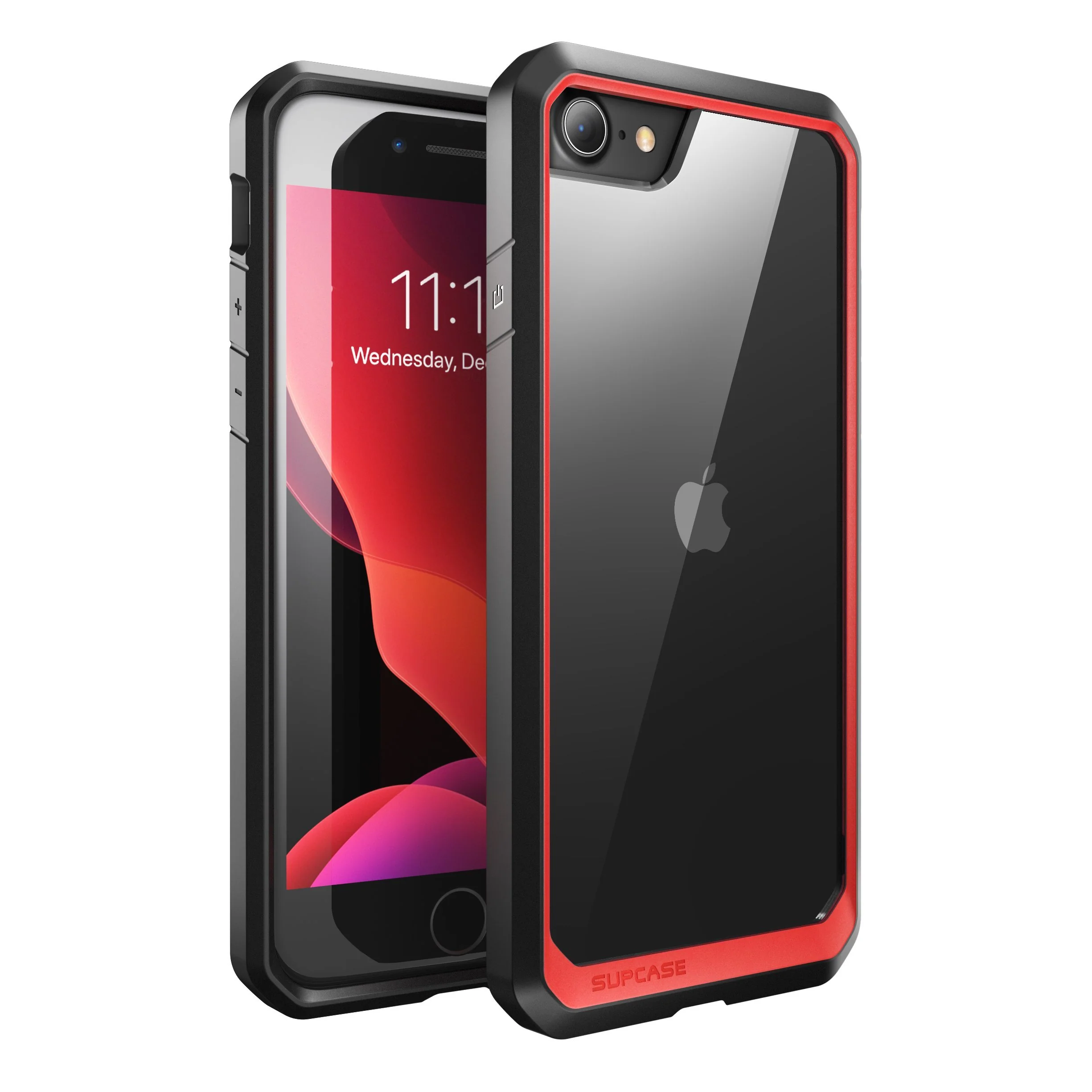 iPhone SE Unicorn Beetle Clear Hybrid Protective Bumper Case-Red - Image 2