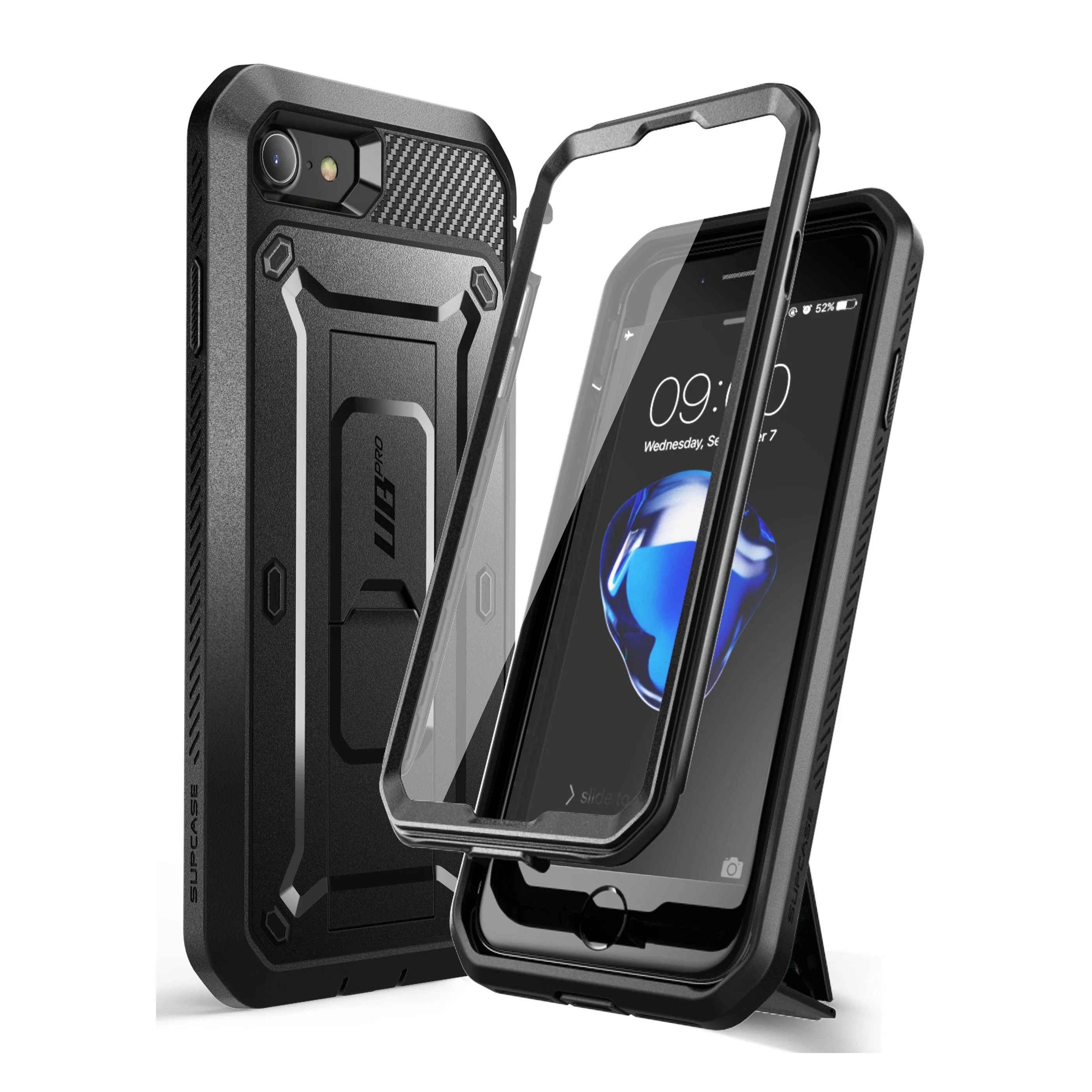 iPhone SE Unicorn Beetle Pro Full-Body Case with Kickstand-Black - Image 2