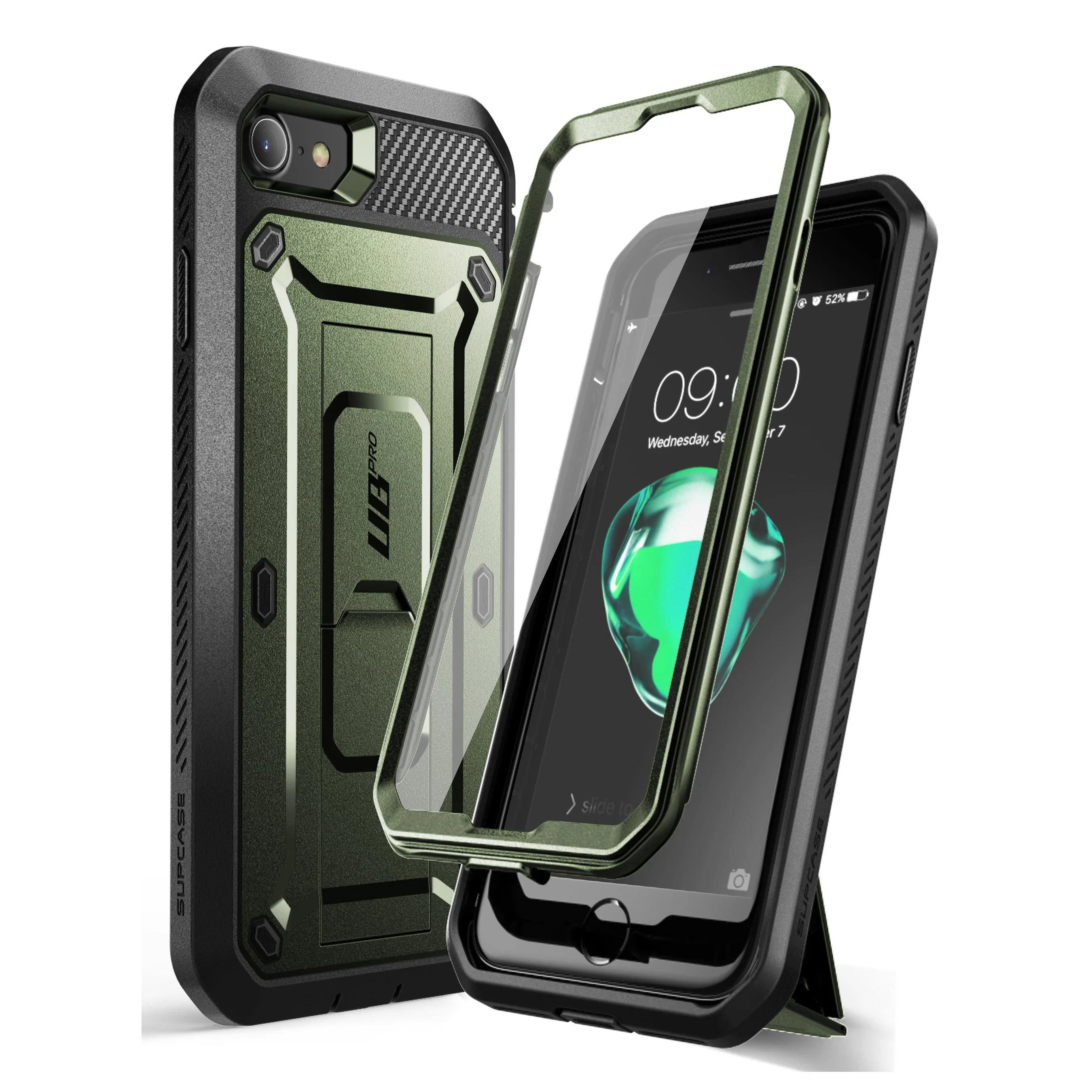 iPhone SE Unicorn Beetle Pro Full-Body Case with Kickstand-Dark Green - Image 2