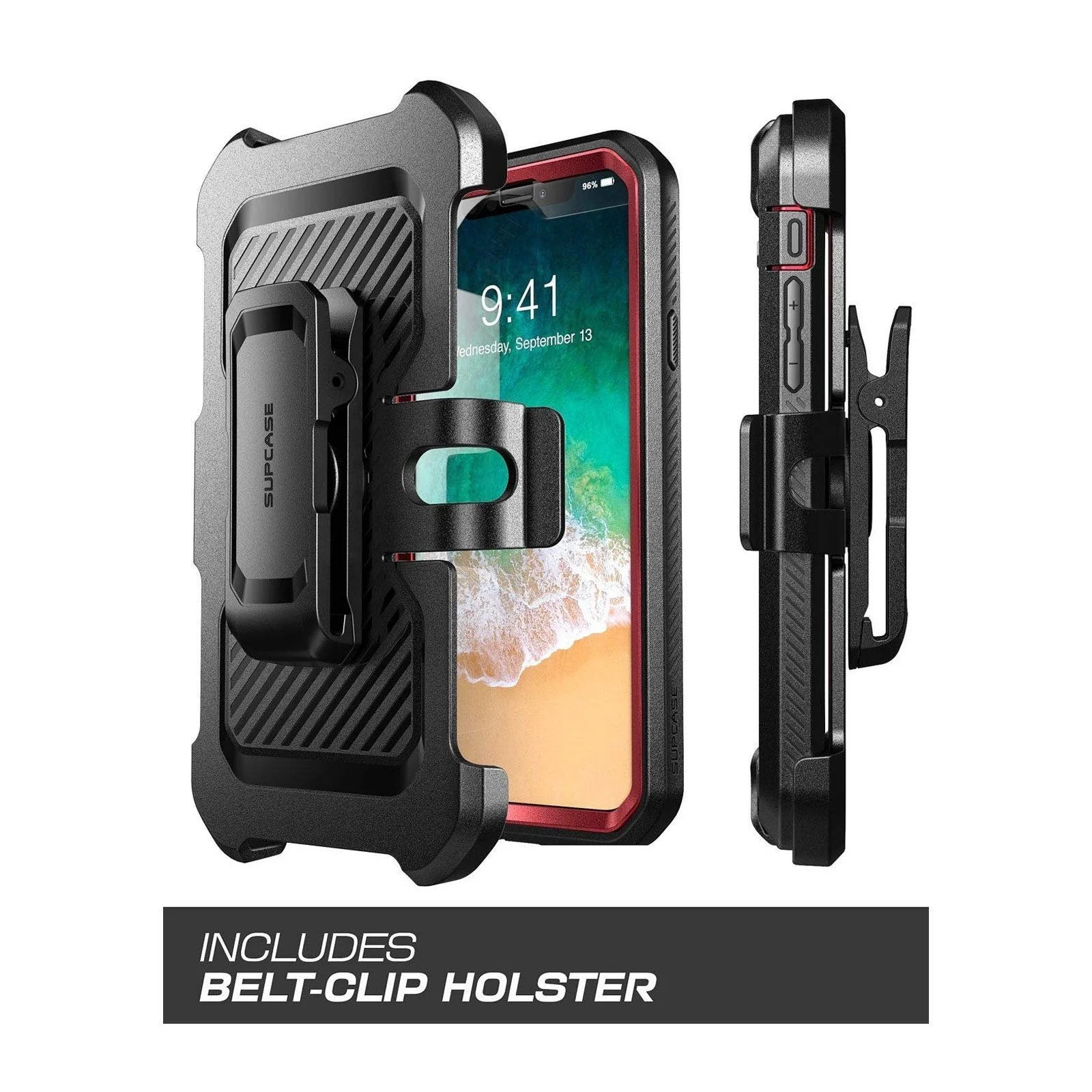 iPhone XR Unicorn Beetle Pro Full-Body Holster Case-Metallic Red - Image 6