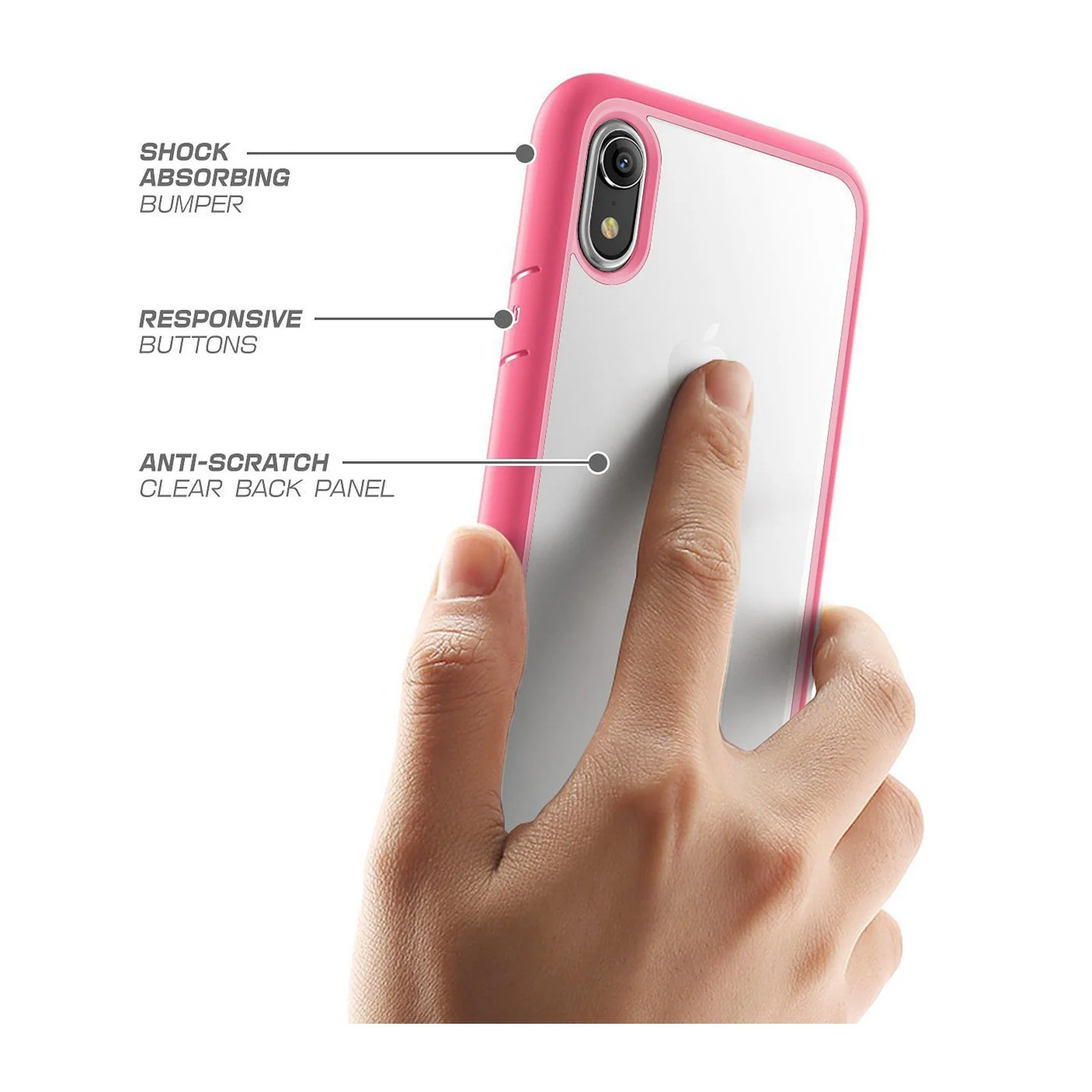 iPhone XR Unicorn Beetle Style Slim Clear Case-Pink - Image 5