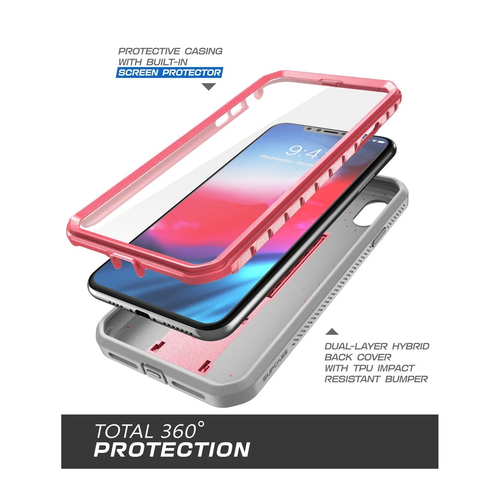 iPhone XS Max Unicorn Beetle Pro Full-Body Holster Case-Pink - Image 2