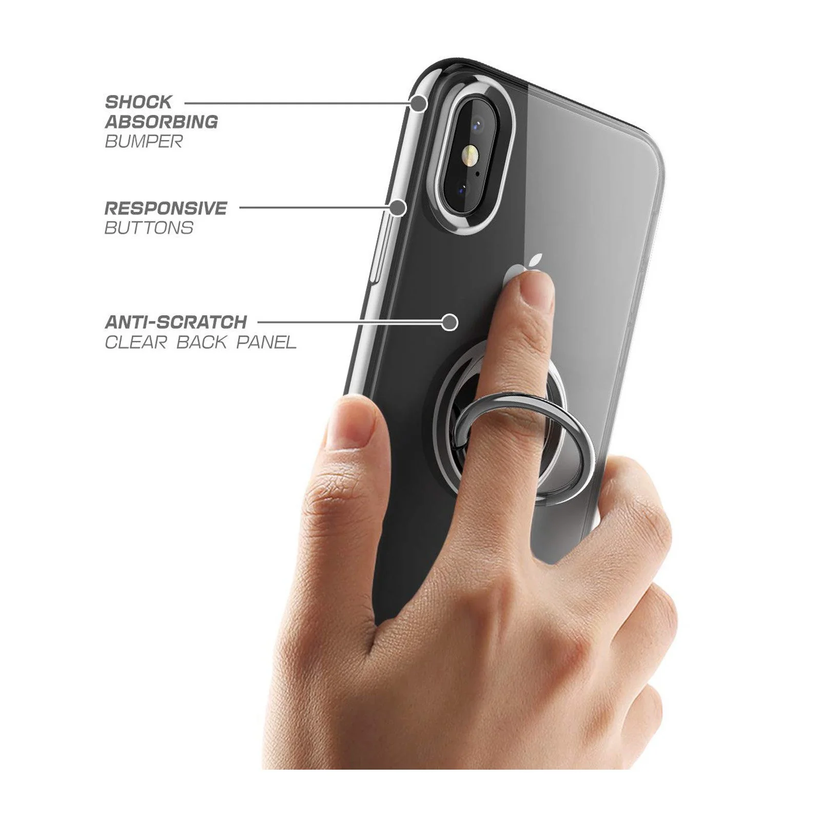 iPhone XS Max Unicorn Beetle Snap Ring Case-Black - Image 6