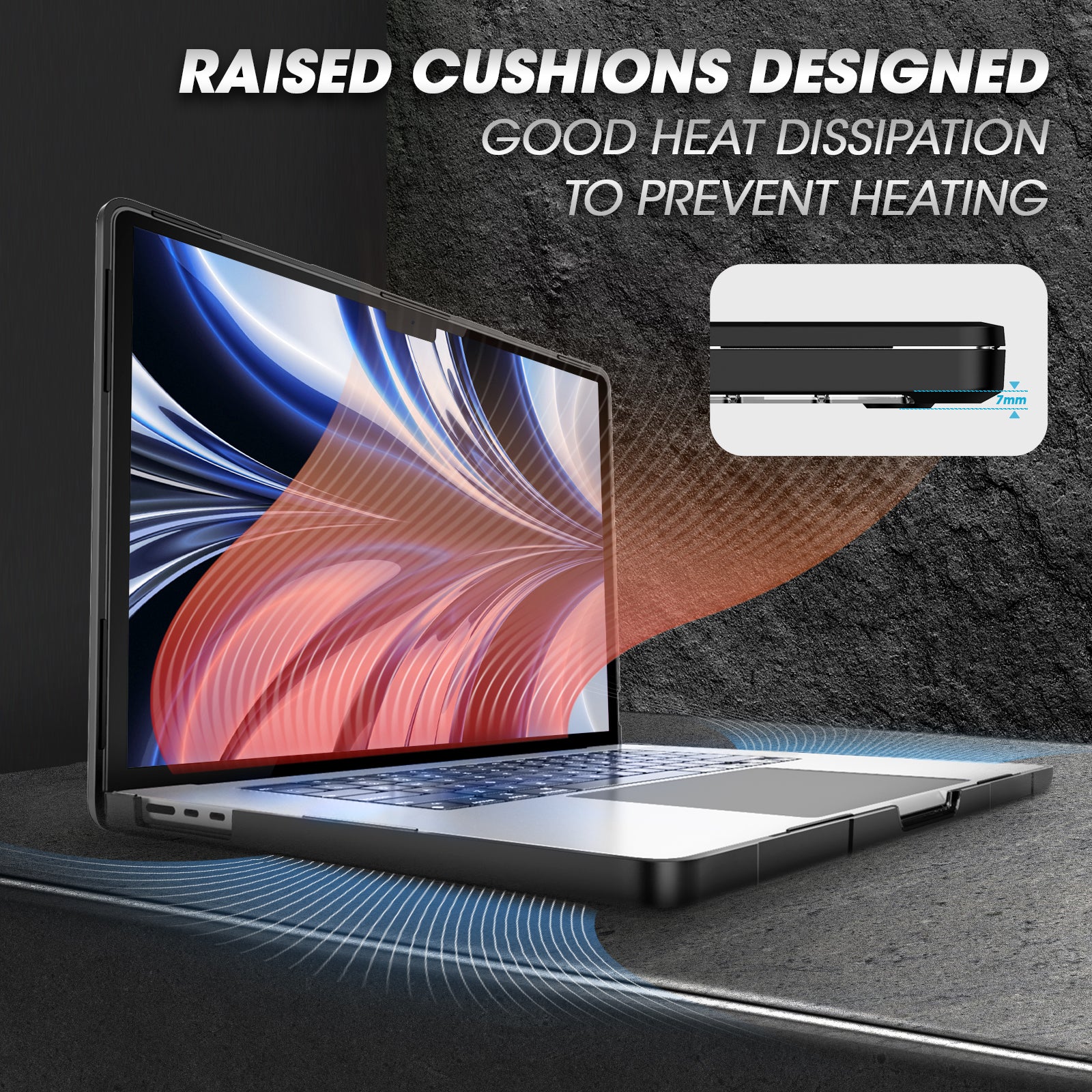 MacBook Air 13.6 inch (2026-2022) Unicorn Beetle Case Cover-Black - Image 8