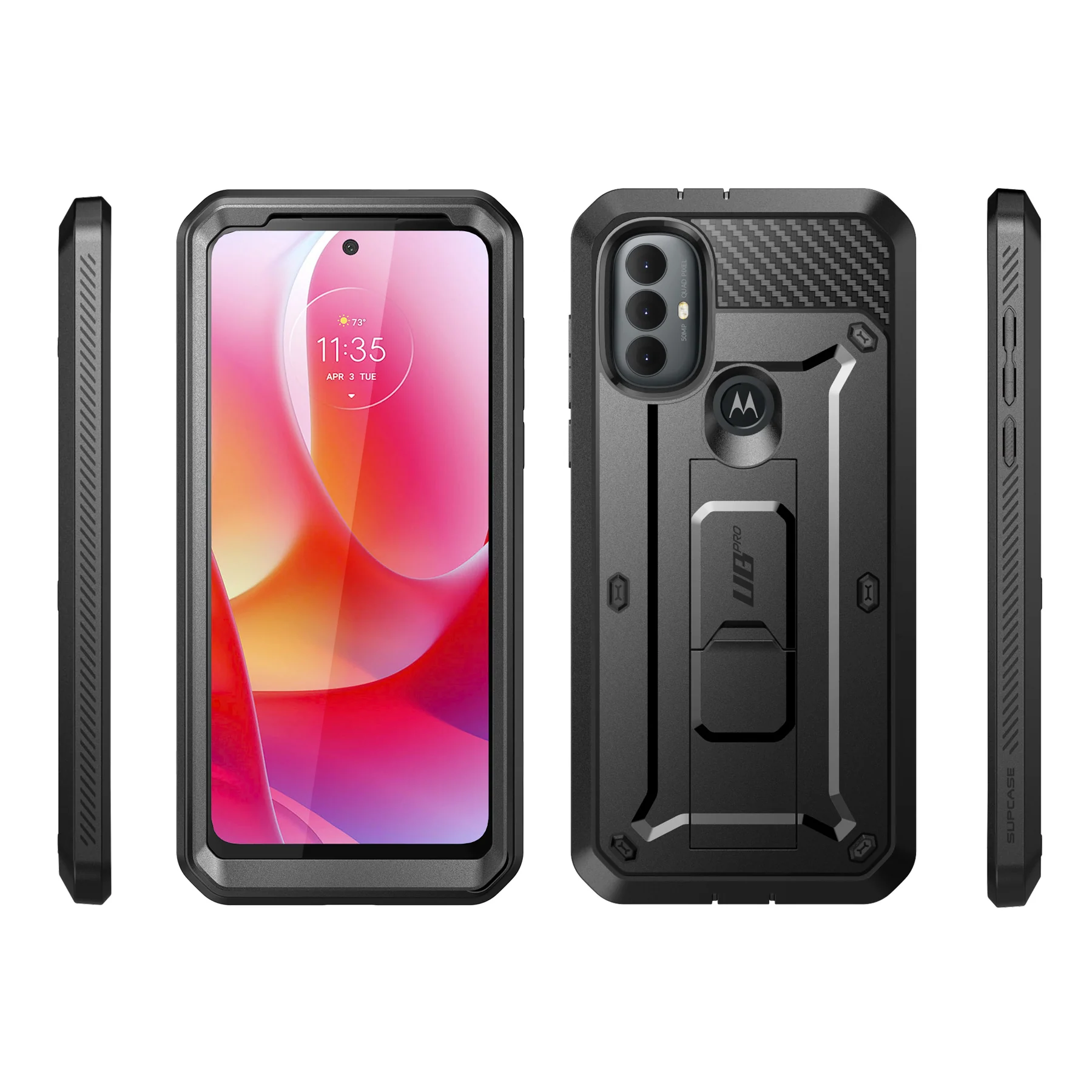 Moto G Power Unicorn Beetle PRO Kickstand Case with Holster-Black - Image 12