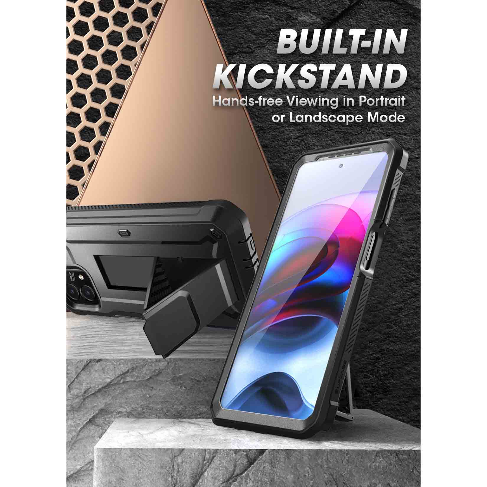 Moto G Stylus (2023) Unicorn Beetle PRO Shockproof Case-Black - Image 4