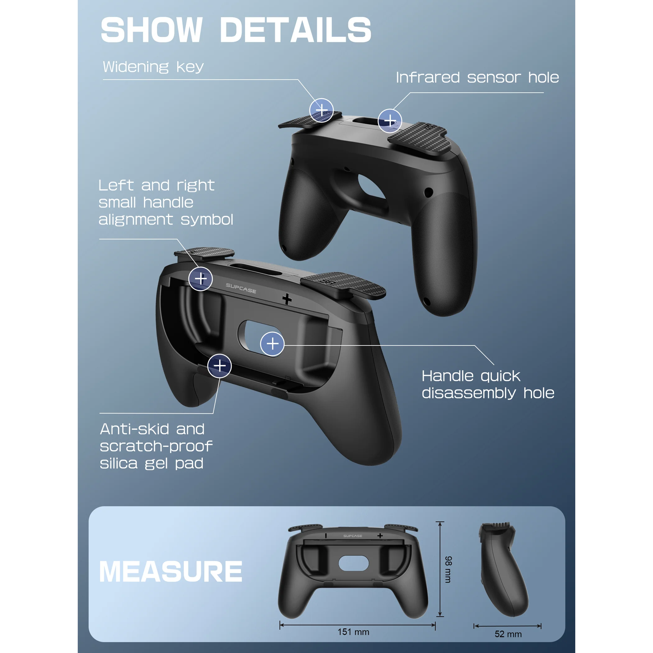 Nintendo Switch 2 Comfortable & Ergonomic Joy-Con Grip (2 Pack) - Black - Image 8