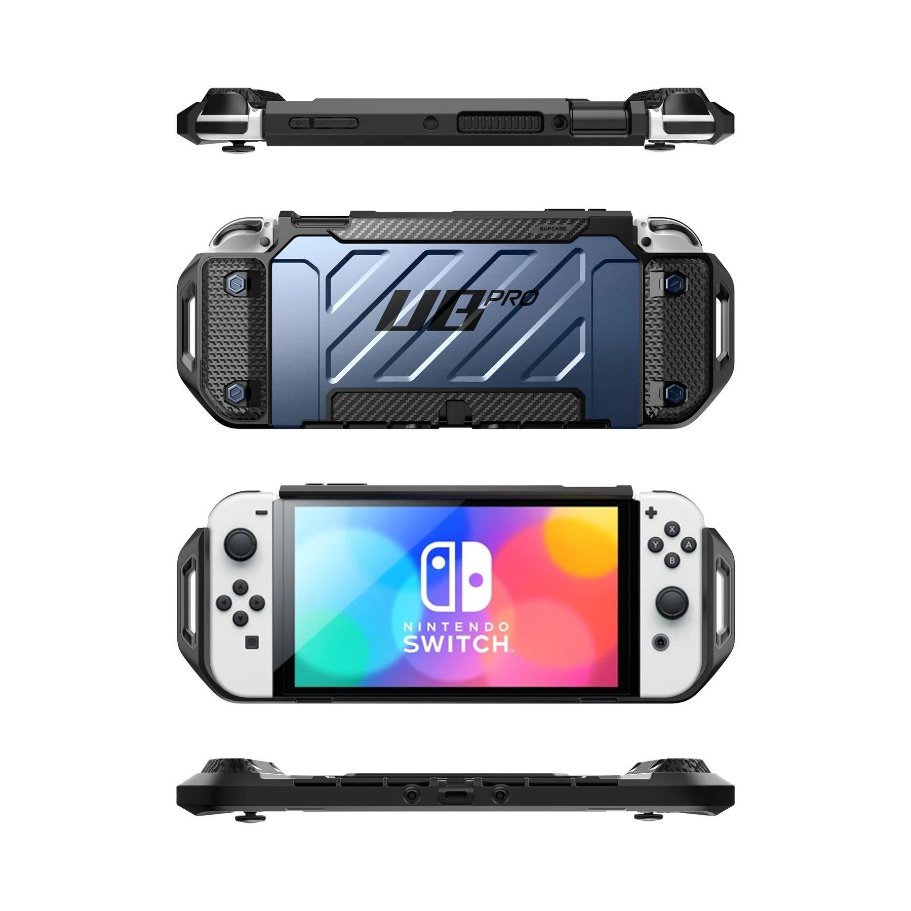 Nintendo Switch OLED Unicorn Beetle PRO Dockable Grip Case-Metallic Blue - Image 9
