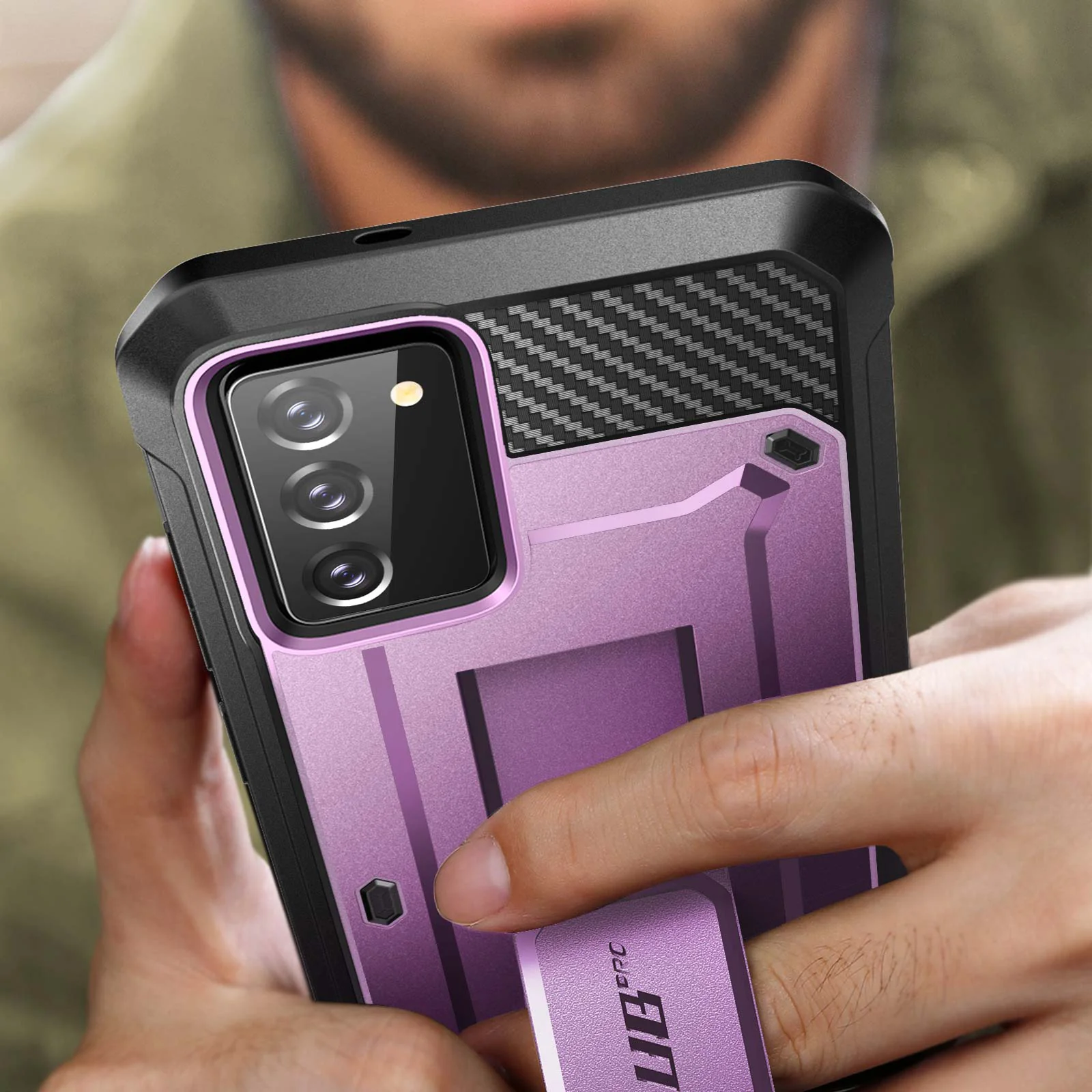 OPEN BOX - Galaxy Note20 Unicorn Beetle PRO Rugged Holster Case-Metallic Purple - Image 9