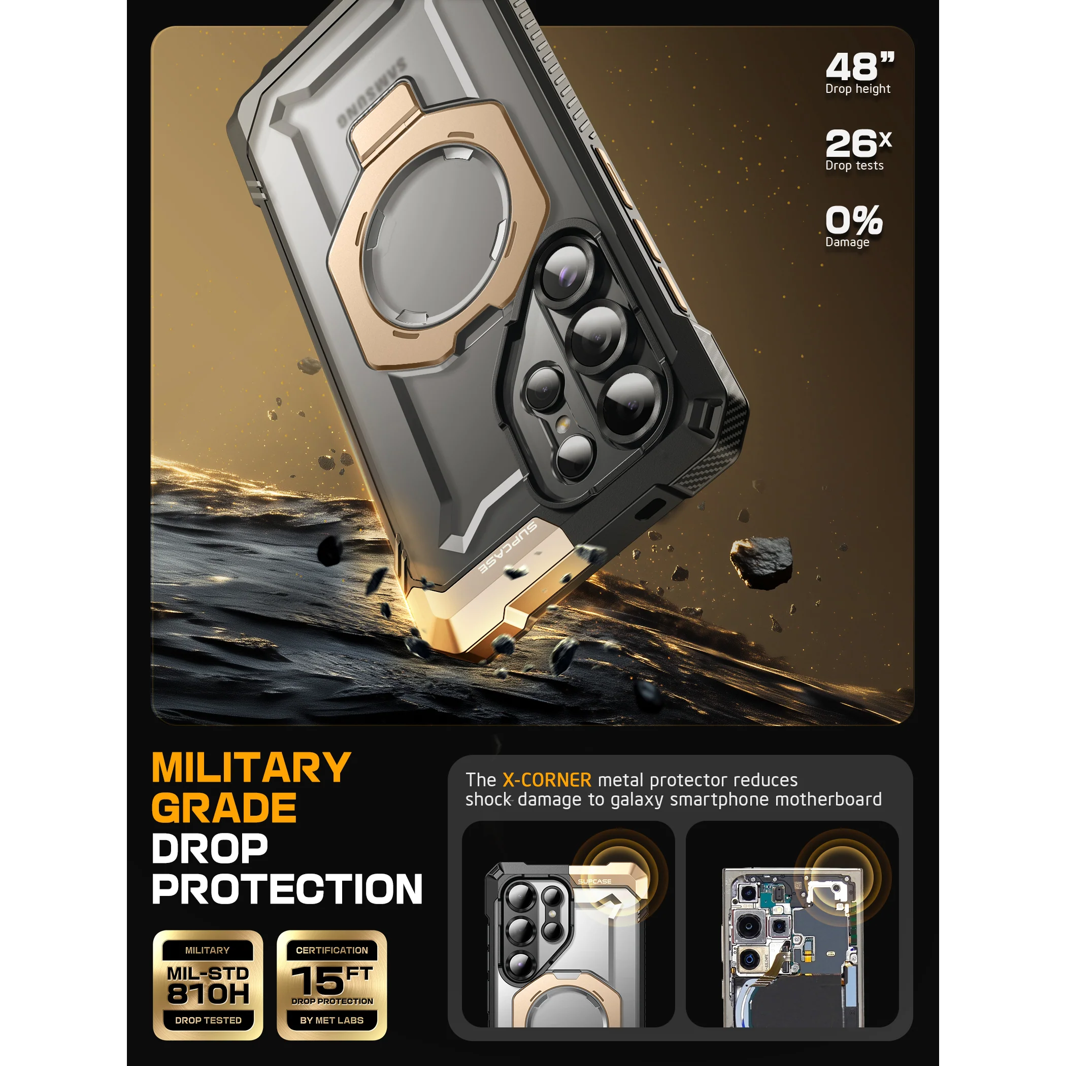 Galaxy S25 Ultra UB Grip MagSafe Phone Case- Gold - Image 6