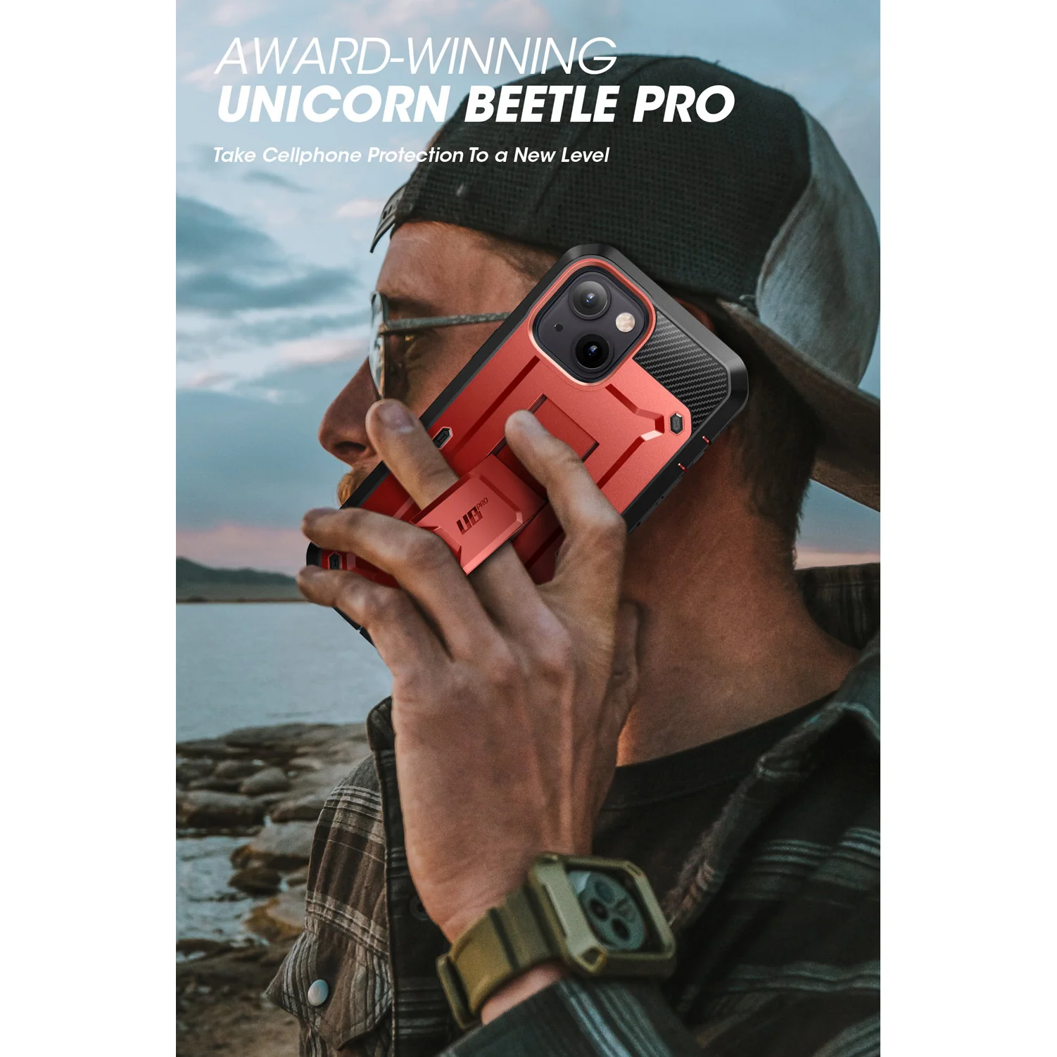 iPhone 13 6.1 inch Unicorn Beetle Pro Rugged Case-Metallic Red - Image 9