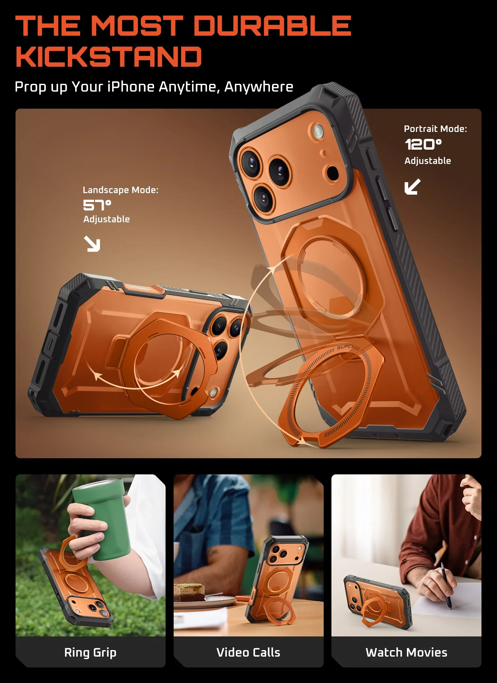 OPEN BOX | UB GRIP PRO Series iPhone 17 Pro Max MagSafe Phone Case with HD Tempered Glass - Coral - Image 8