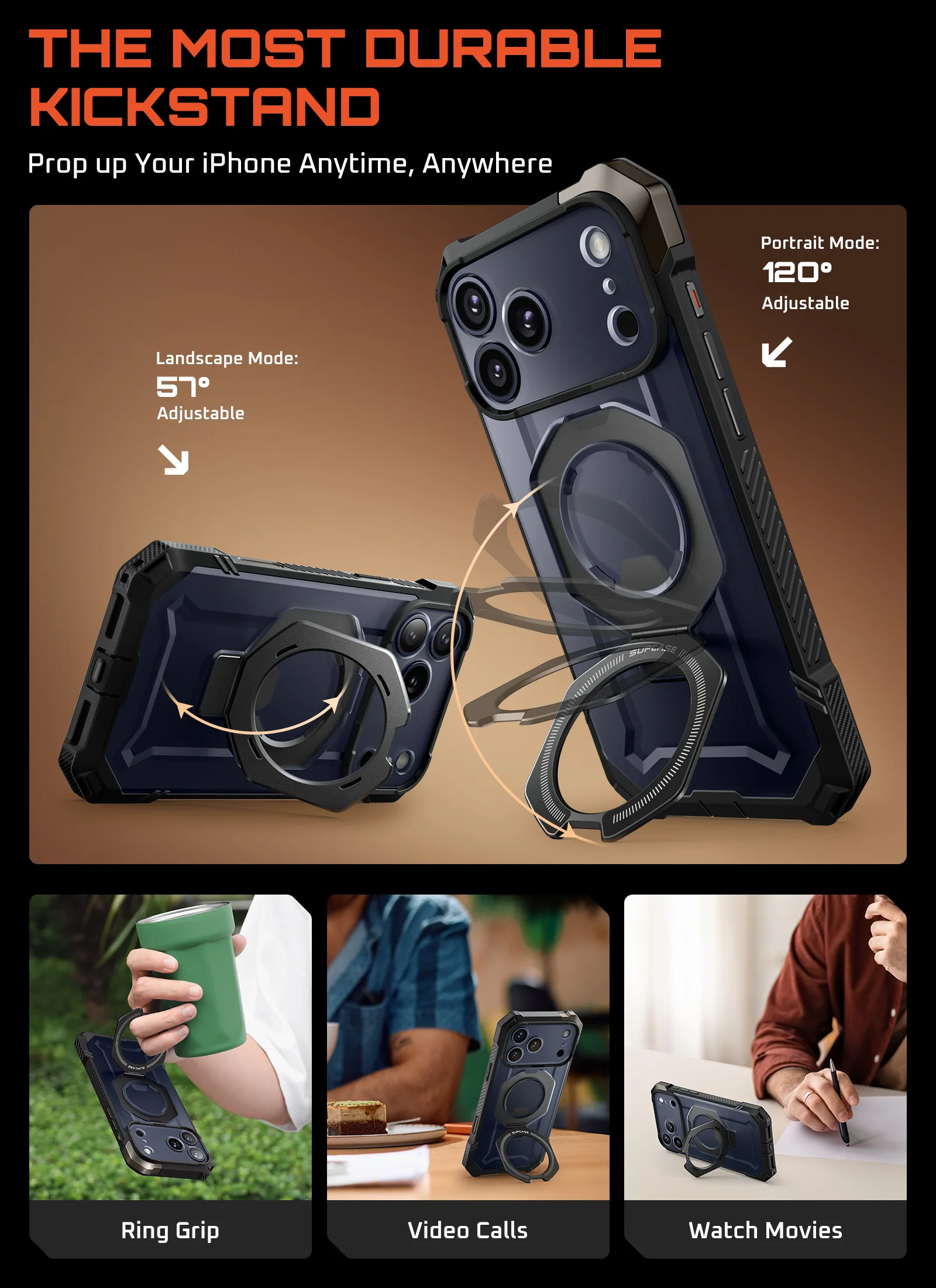 OPEN BOX | UB GRIP Series iPhone 17 Pro MagSafe Camera Control Button Phone Case - Black - Image 9