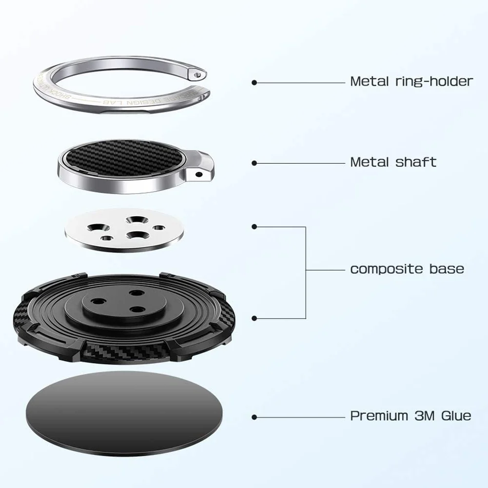 SUPCASE Ring Snap Adhesive Ring Holder and Kickstand-Black - Image 5