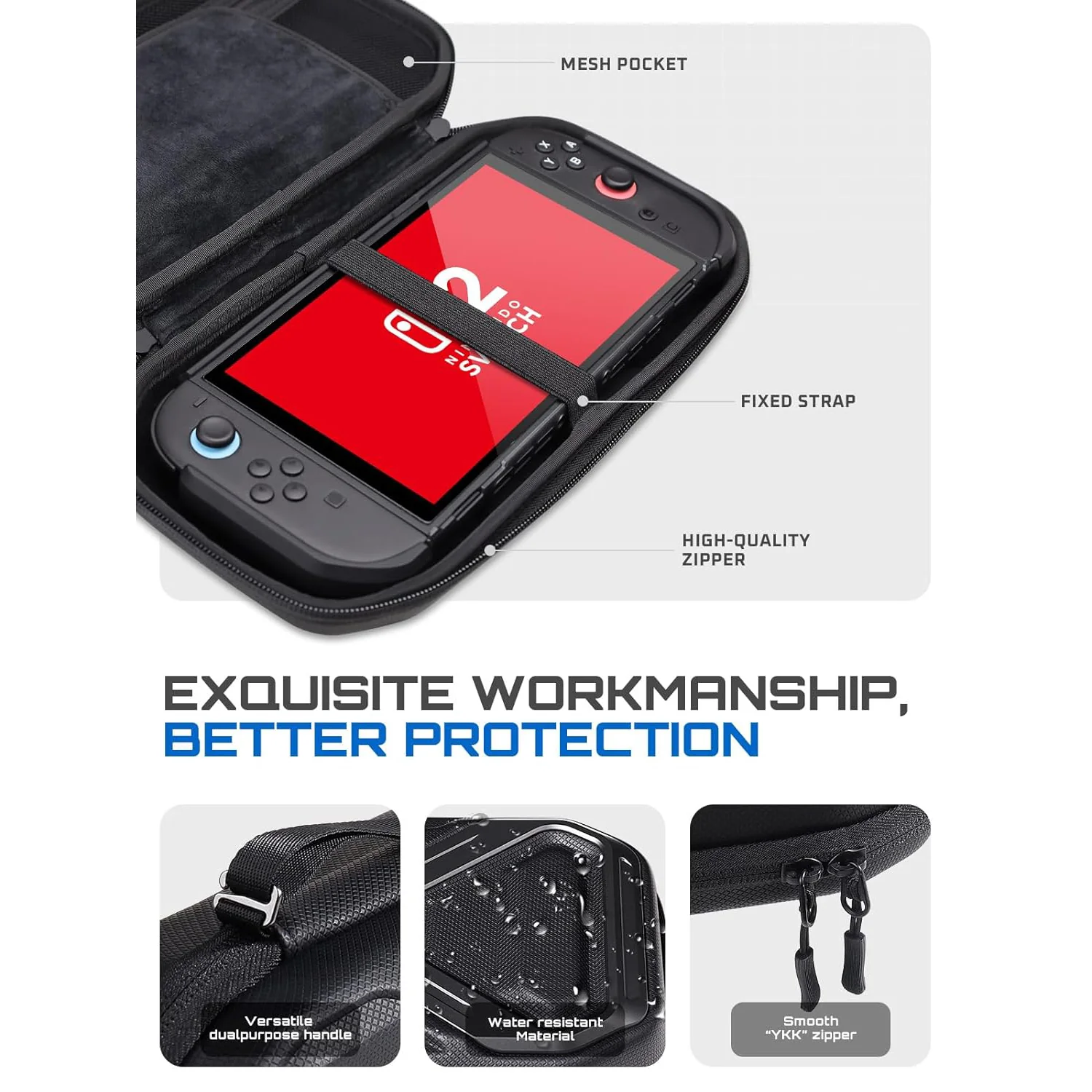 SUPCASE Travel Carrying Case(open box) - Black - Image 4