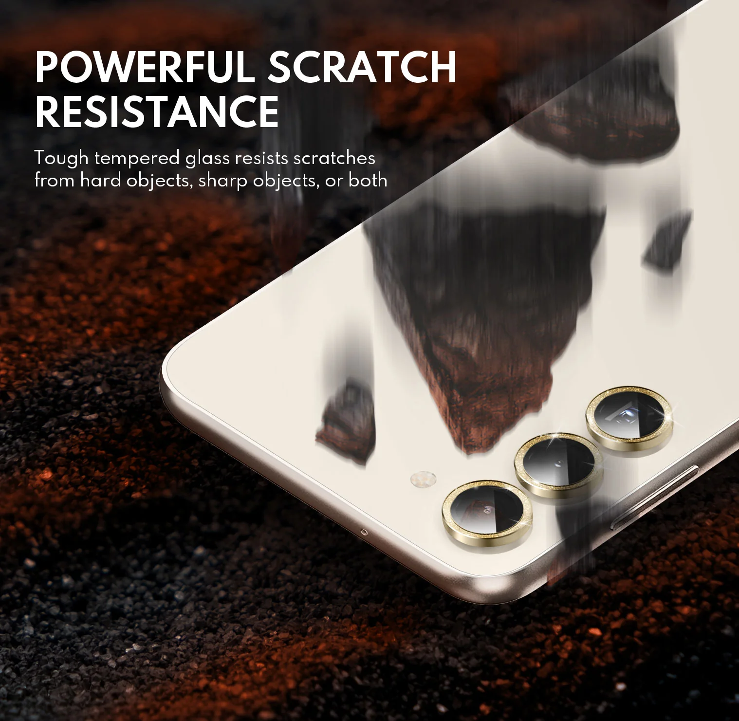 Tempered Glass Camera Lens Protector for Galaxy S23/S23 Plus-Glimmer Gold - Image 3